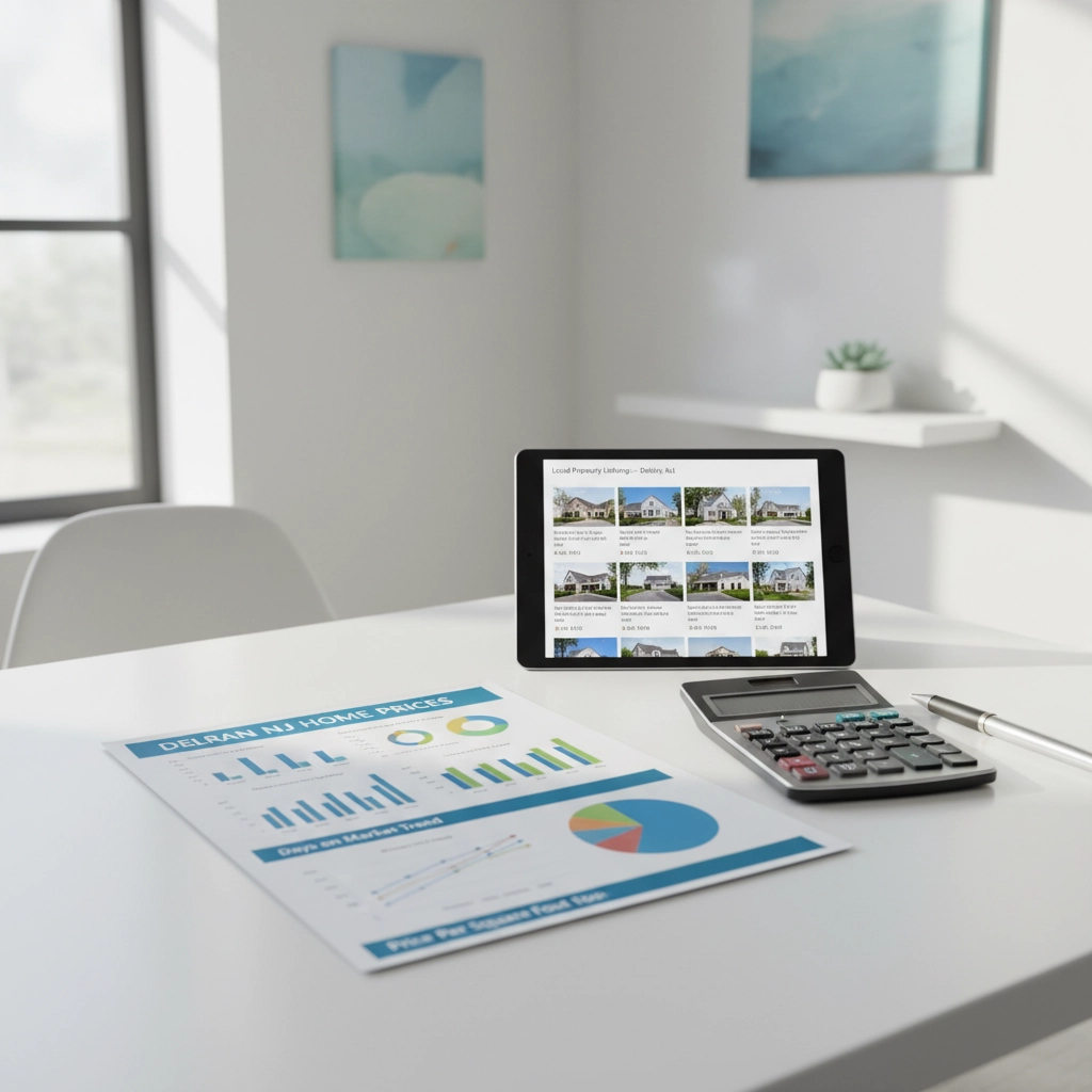 Detailed comparative market analysis report for Delran, NJ real estate, illustrating property values and pricing strategies. Detailed comparative market analysis report for Delran, NJ real estate, illustrating property values and pricing strategies.