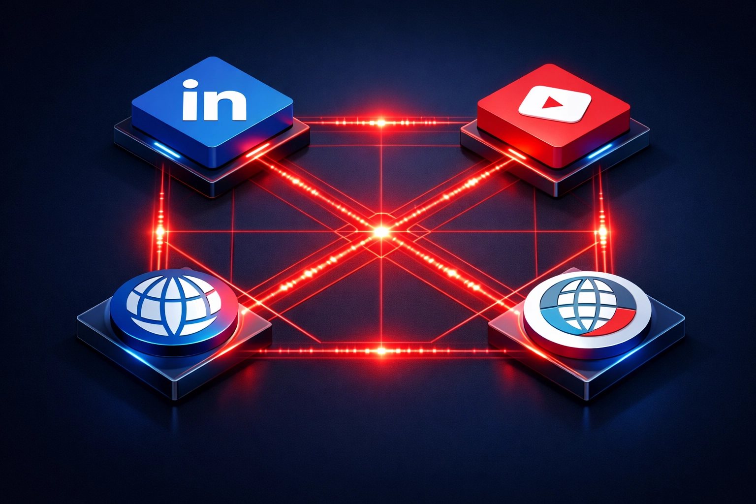 Cross-platform consistency network connecting social media and website for unified digital presence