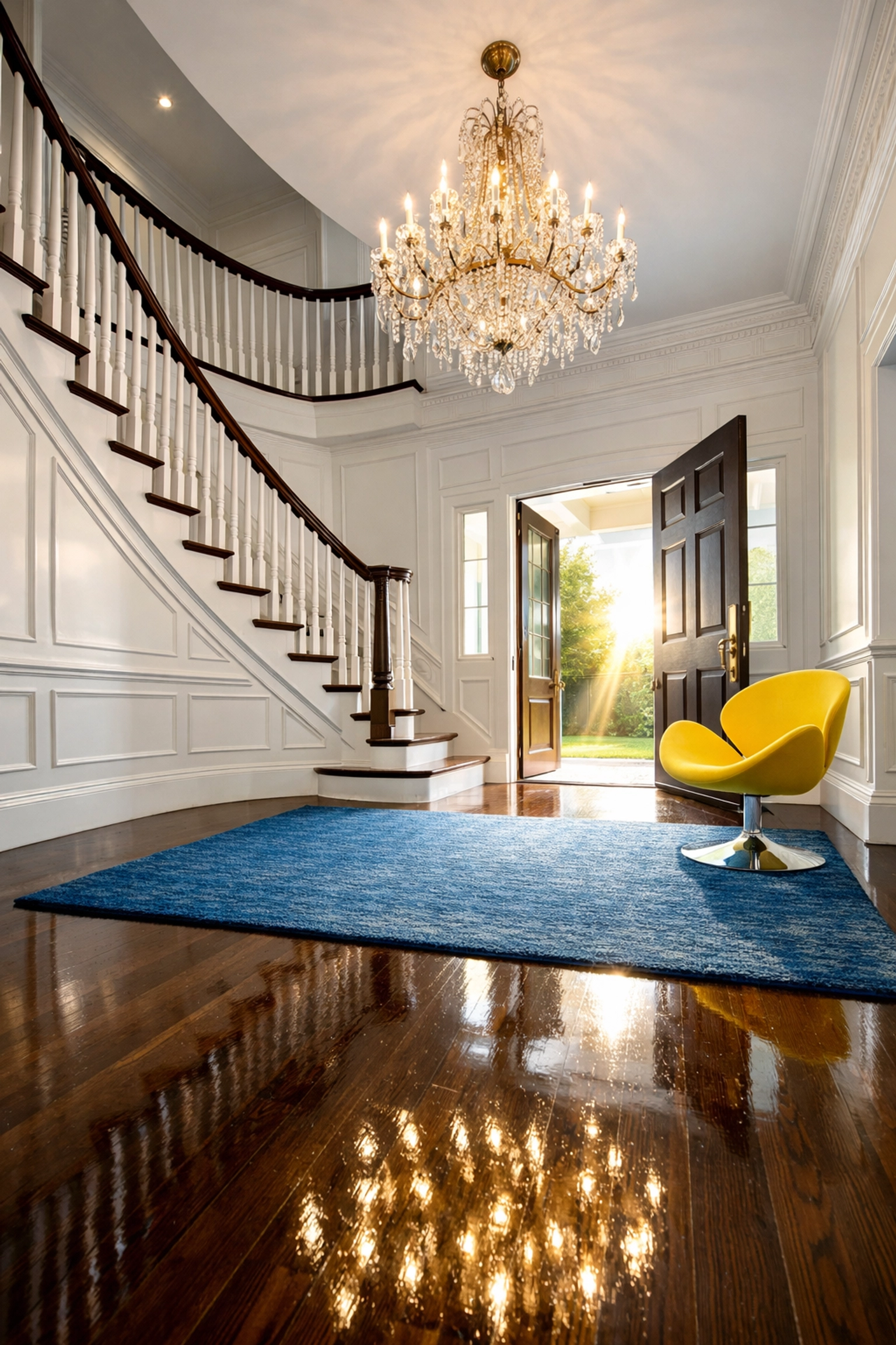 Clean Dover estate foyer ready for new owners after professional residential cleaning Massachusetts.