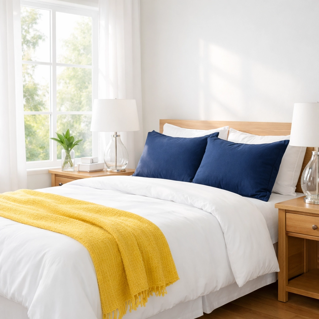 A dust-free bedroom with improved air quality after a comprehensive deep cleaning Lowell for a healthier home.