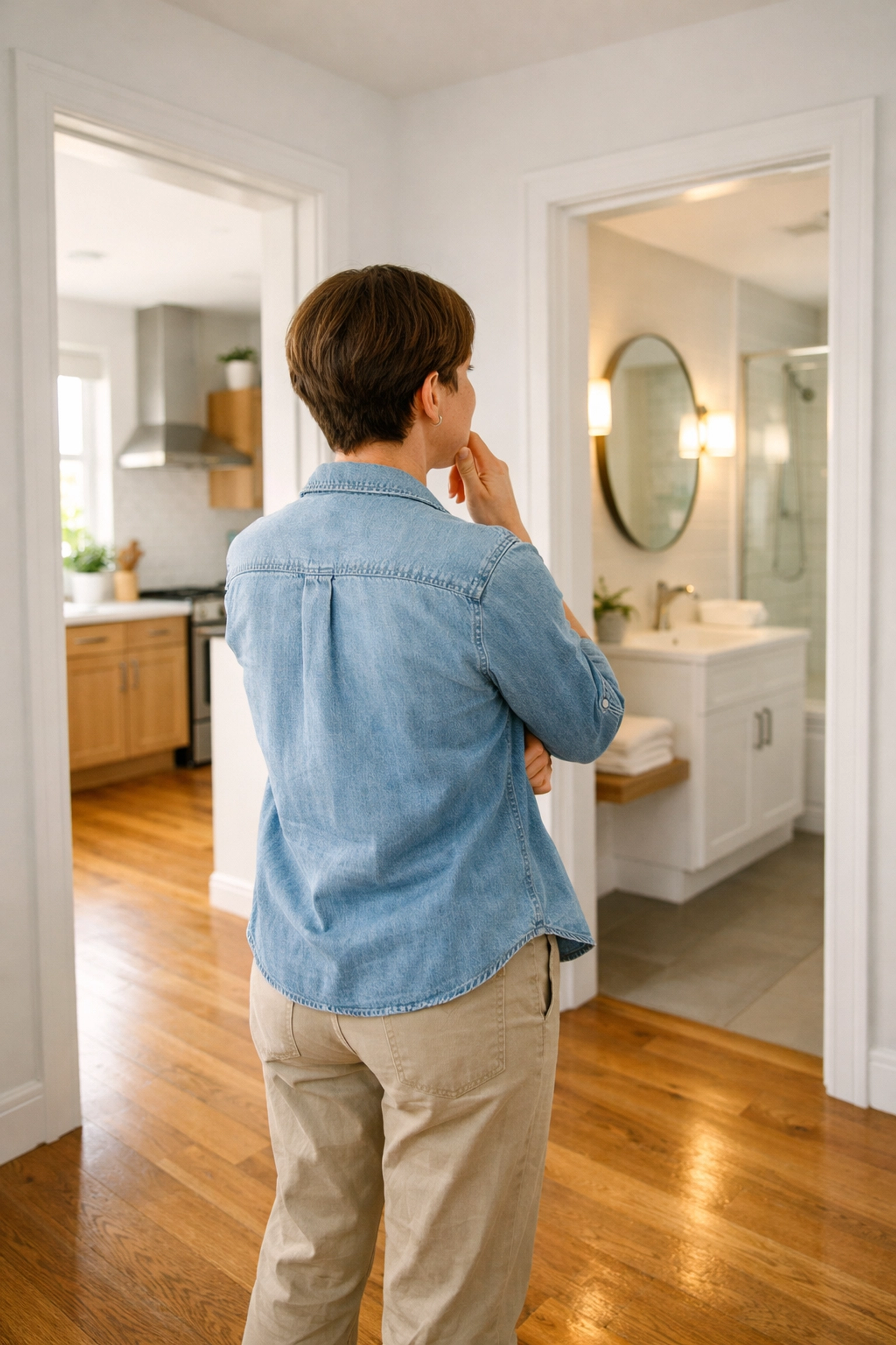 Homeowner deciding between kitchen or bathroom renovation in Vancouver home
