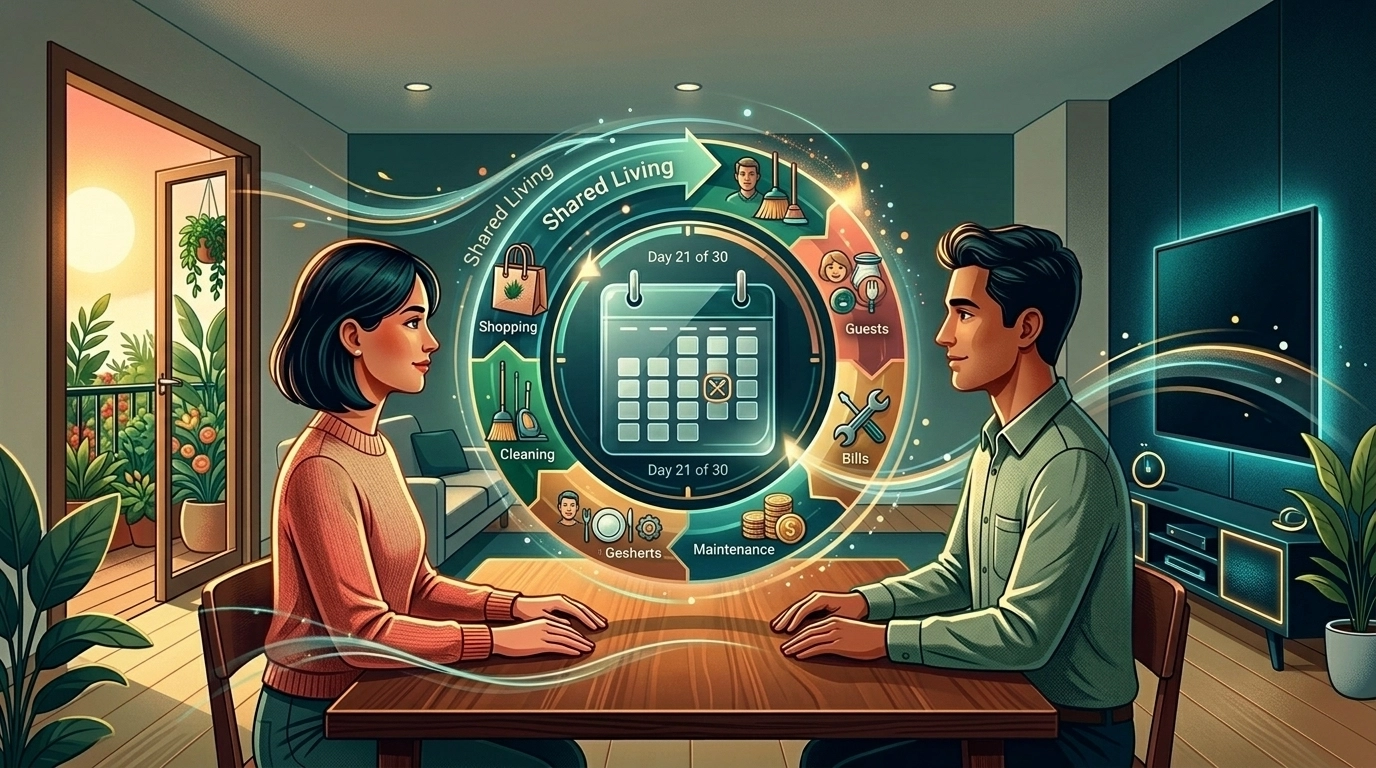 A circular loop representing the recurring Household Reset
