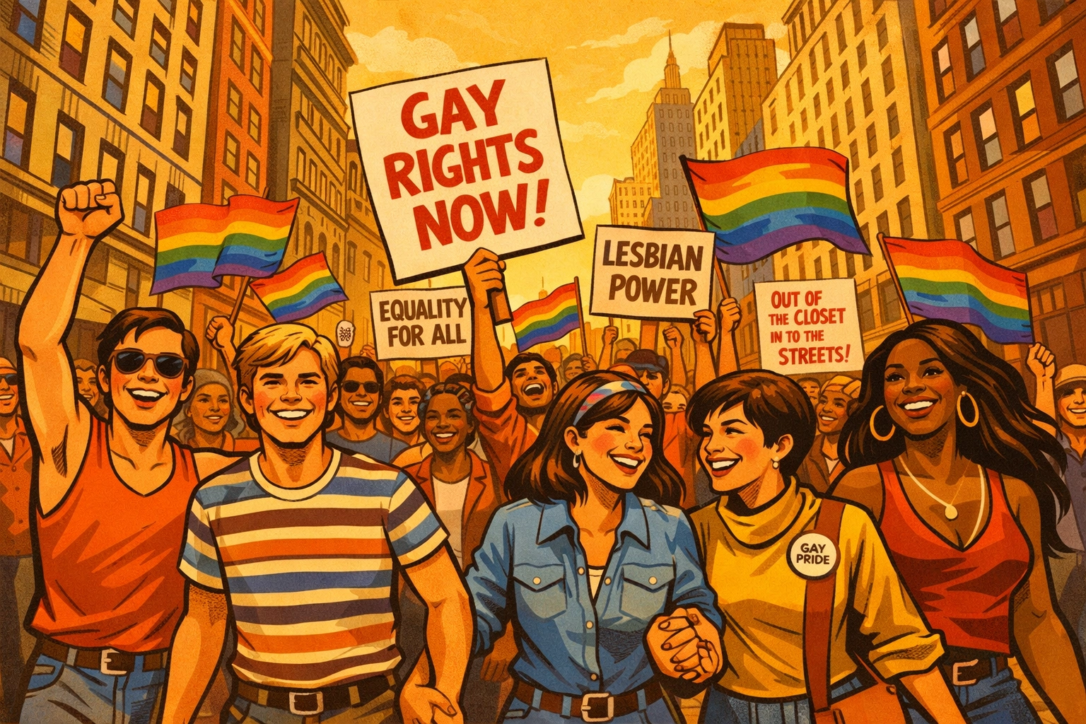 First Christopher Street Day demonstration in Berlin 1979 with LGBTQ+ activists