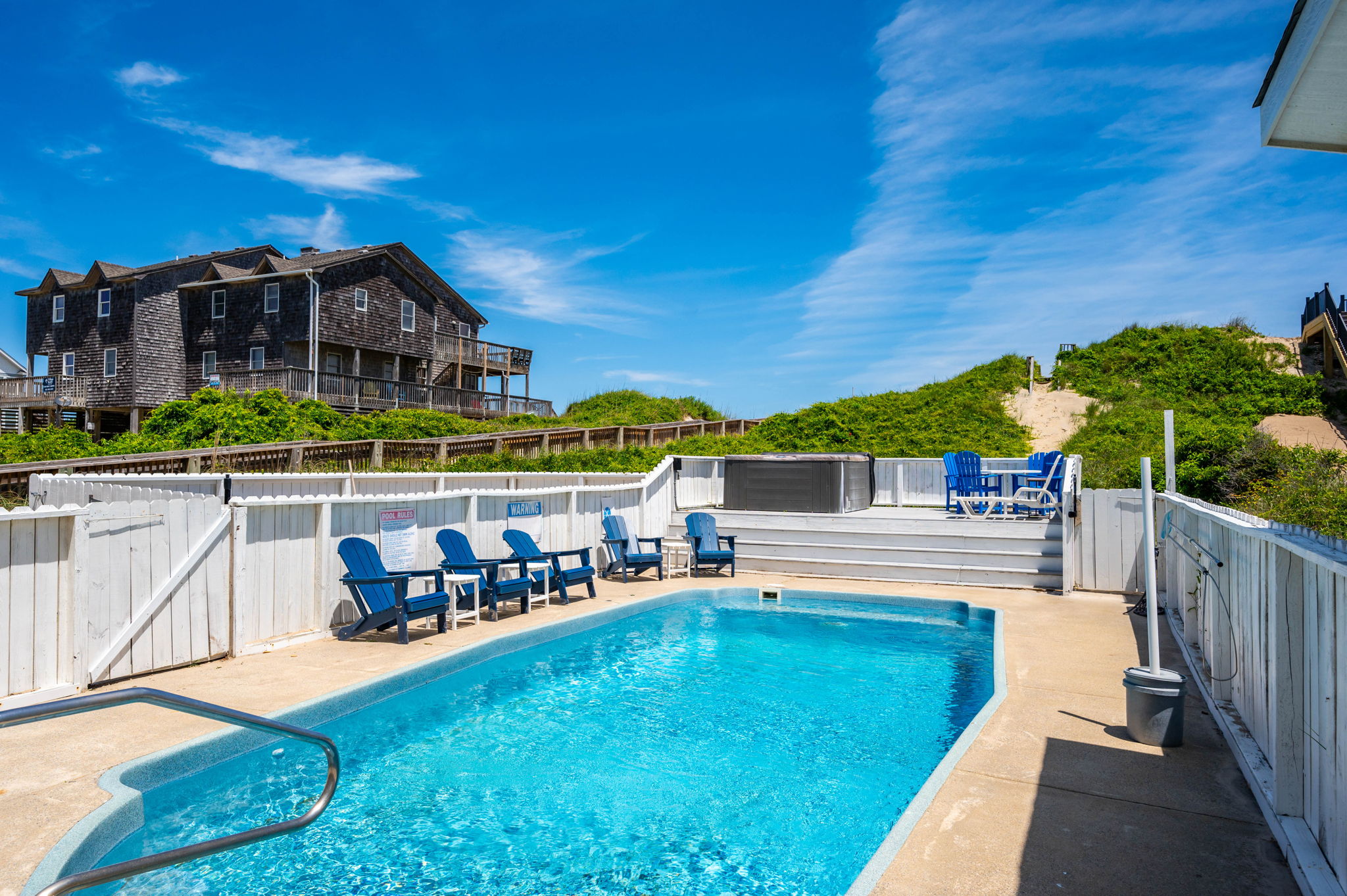 Private outdoor pool area at LuxStayUSA oceanfront rental Private outdoor pool area at LuxStayUSA oceanfront rental