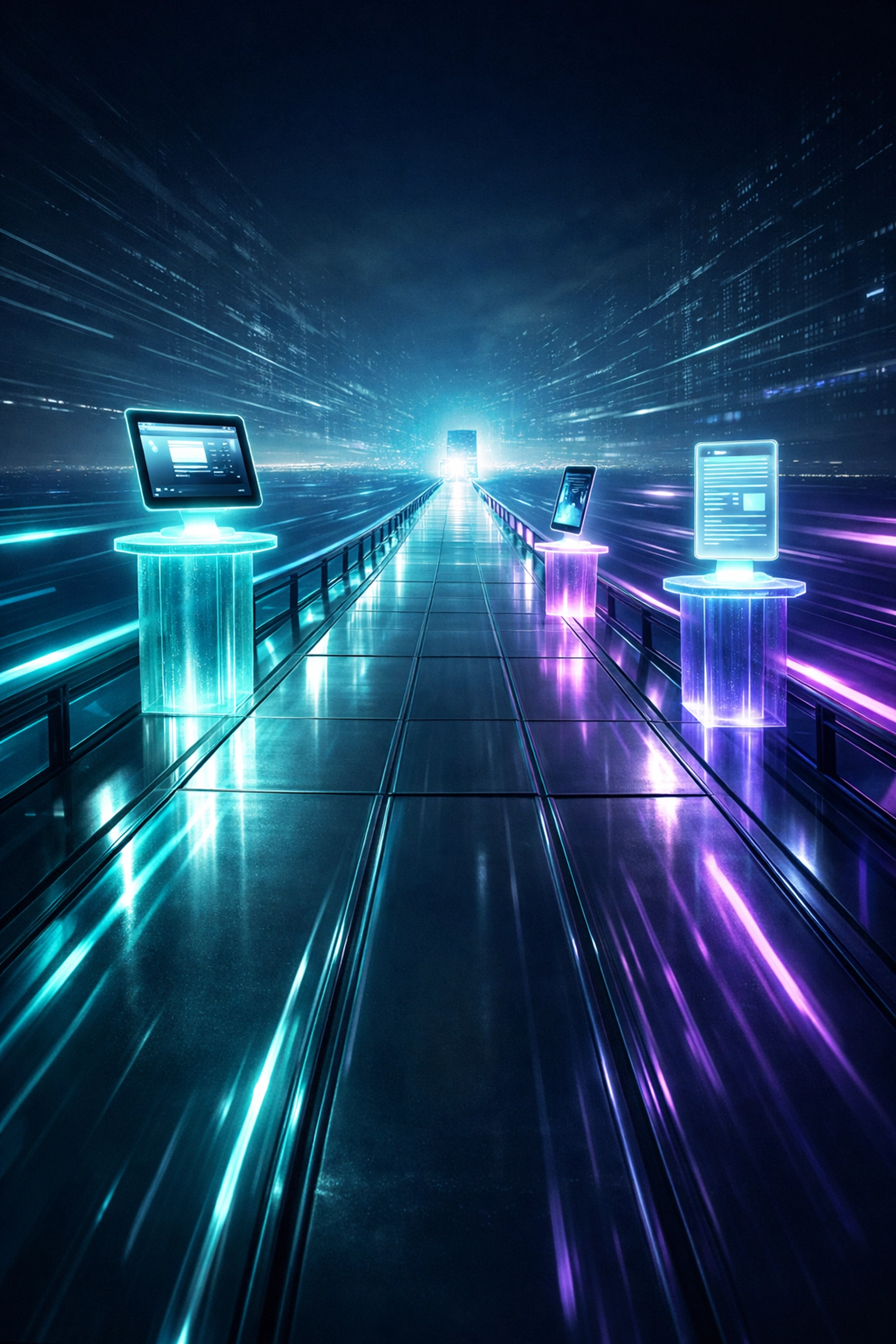 Multi-device marketing touchpoints representing a long-term B2B attribution path and sales funnel.