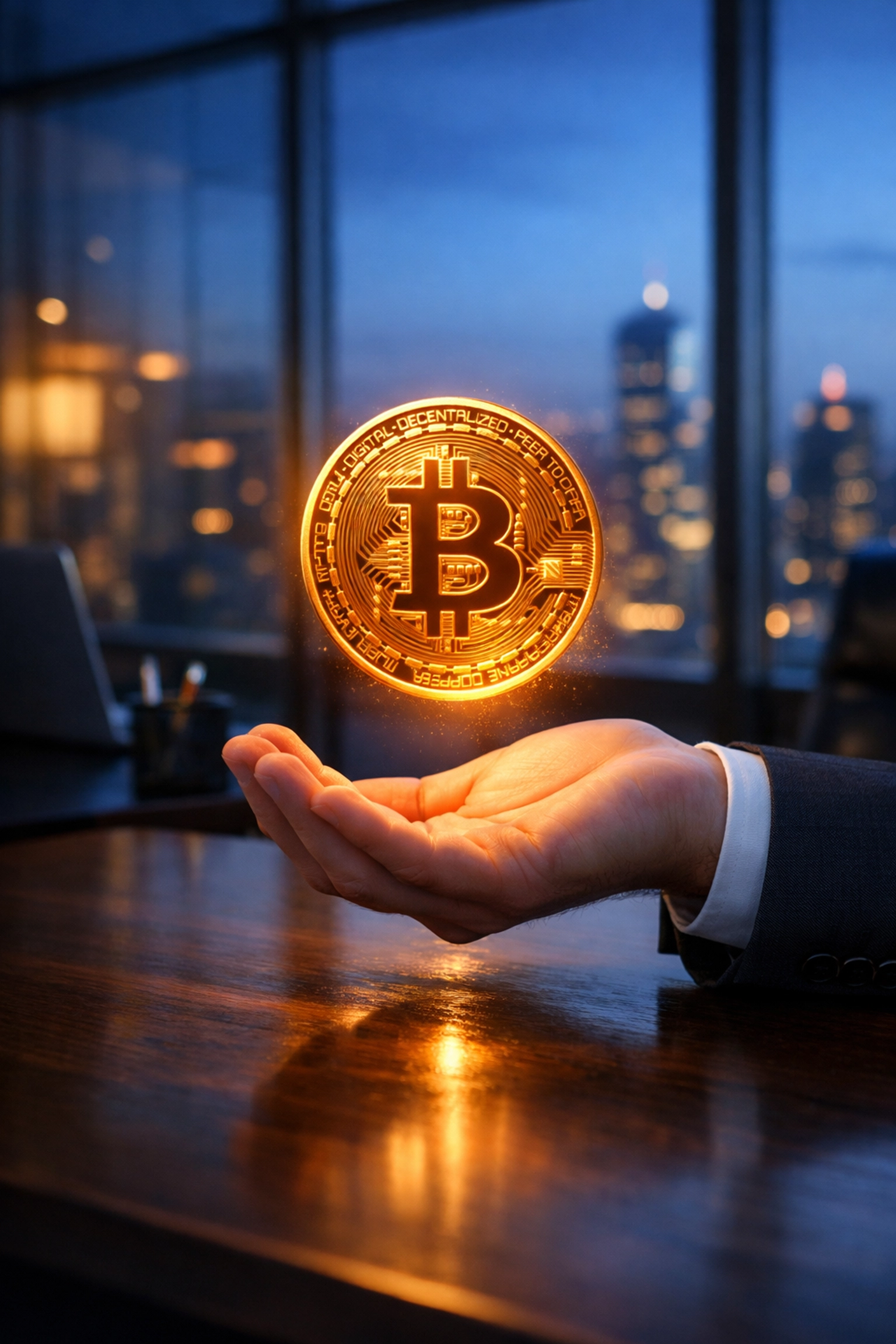Institutional investor holding Bitcoin representing digital asset portfolio integration