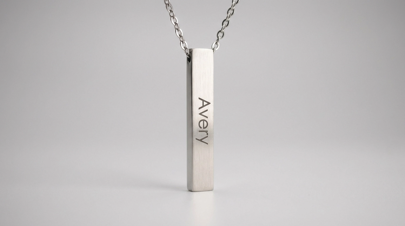 Vertical Bar Pendant Necklace — Hero