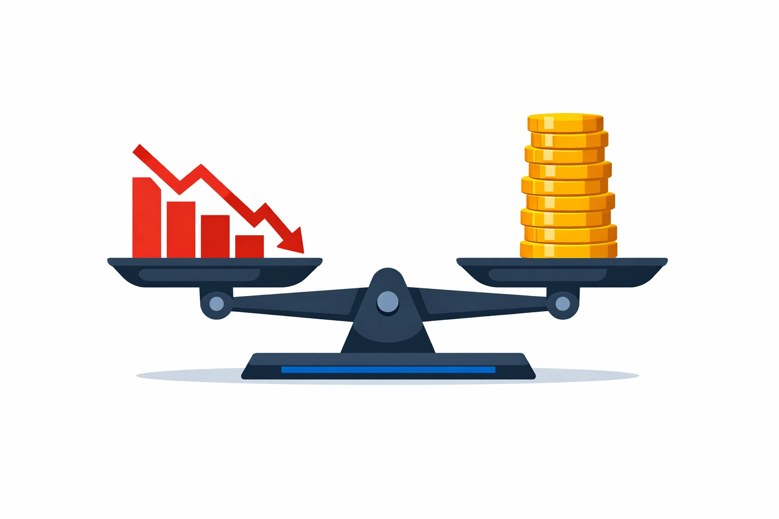 Balance scale showing investment losses offsetting income for 2026 tax planning.