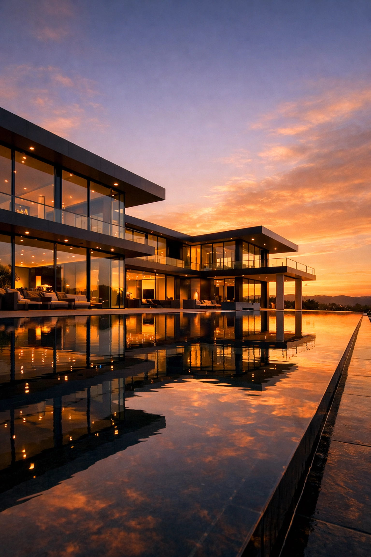 Luxury modern home with an infinity pool representing elite wholesale properties for sale.