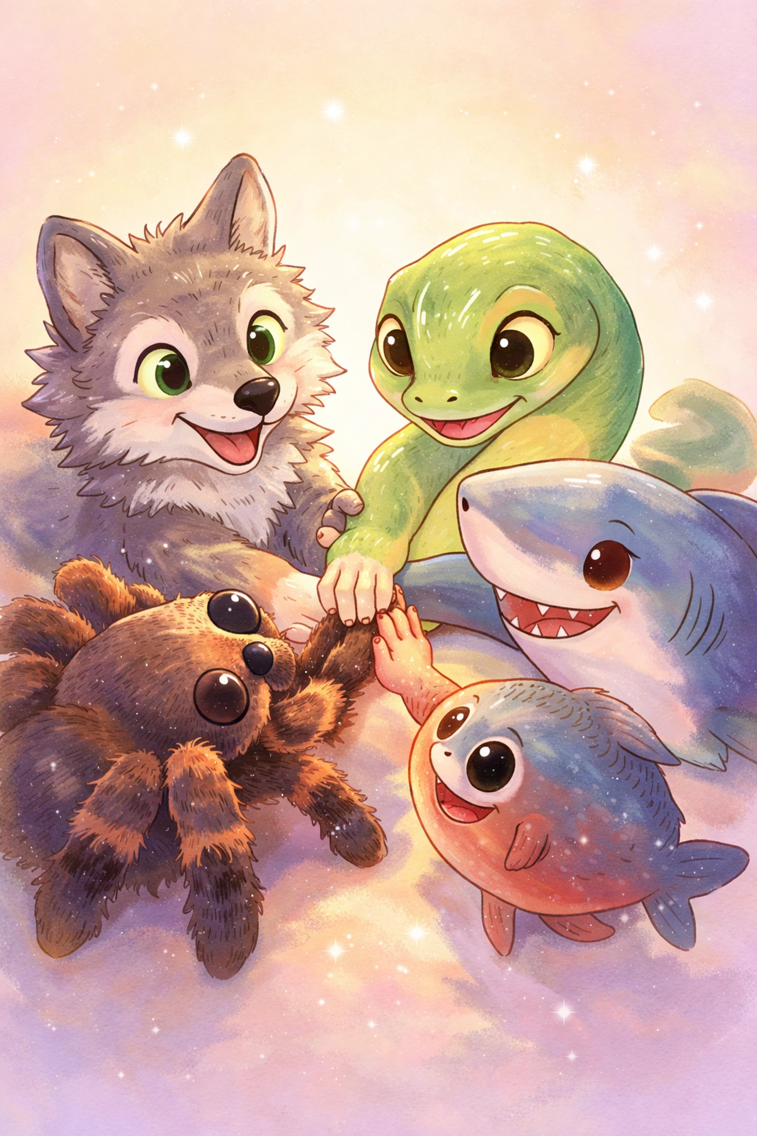 The Bad Guys gang showing loyalty and friendship in a team huddle