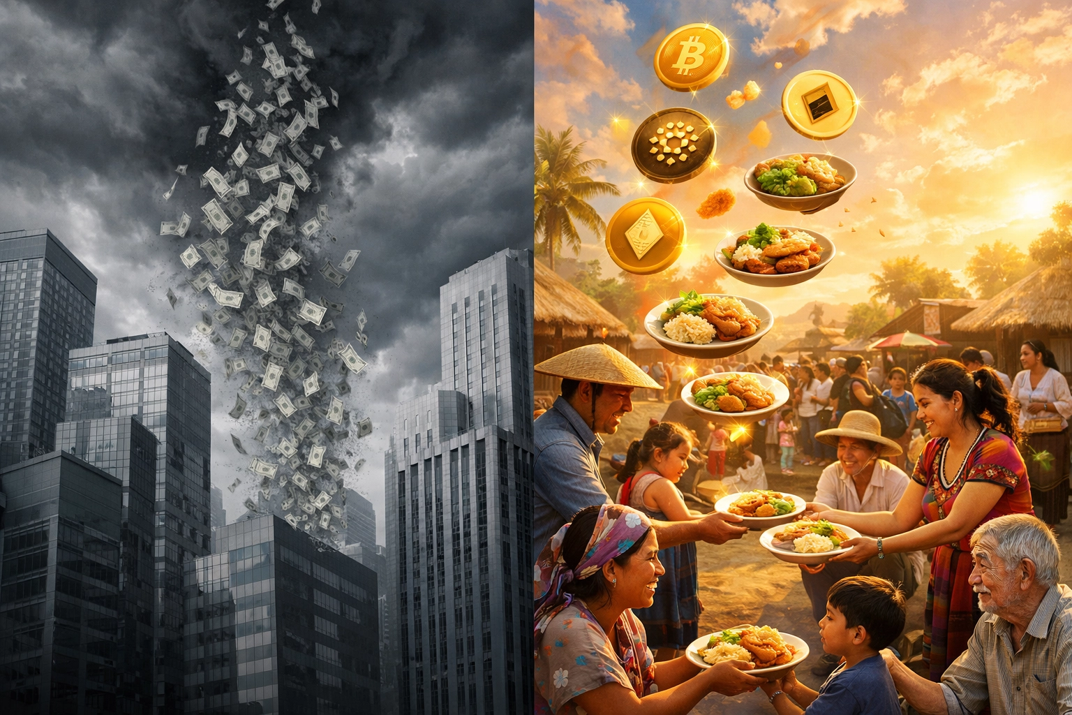 Comparison of traditional payment processors versus Larecoin's blockchain-verified social impact model