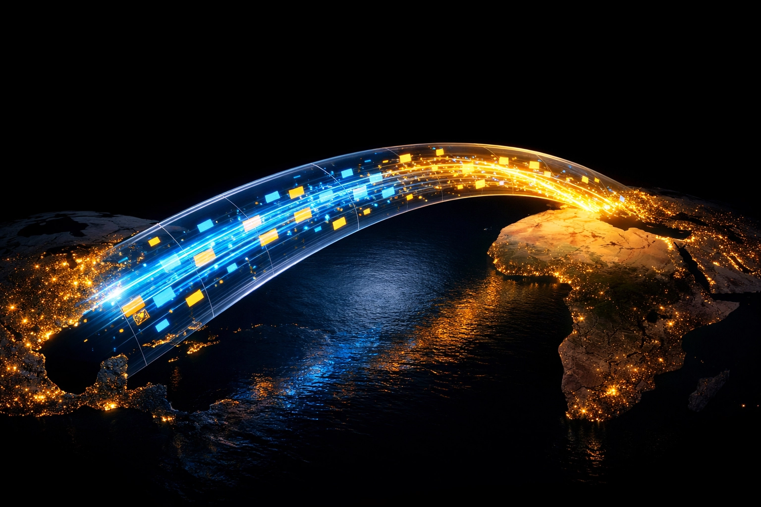 Digital connection between Canada and Africa enabling fast electronic trade document transfer