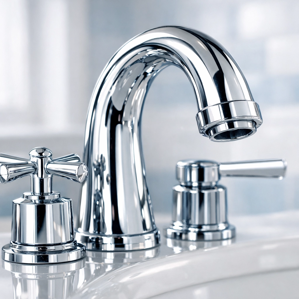 Shiny chrome faucet in a Massachusetts home after an expert residential cleaning MA treatment.
