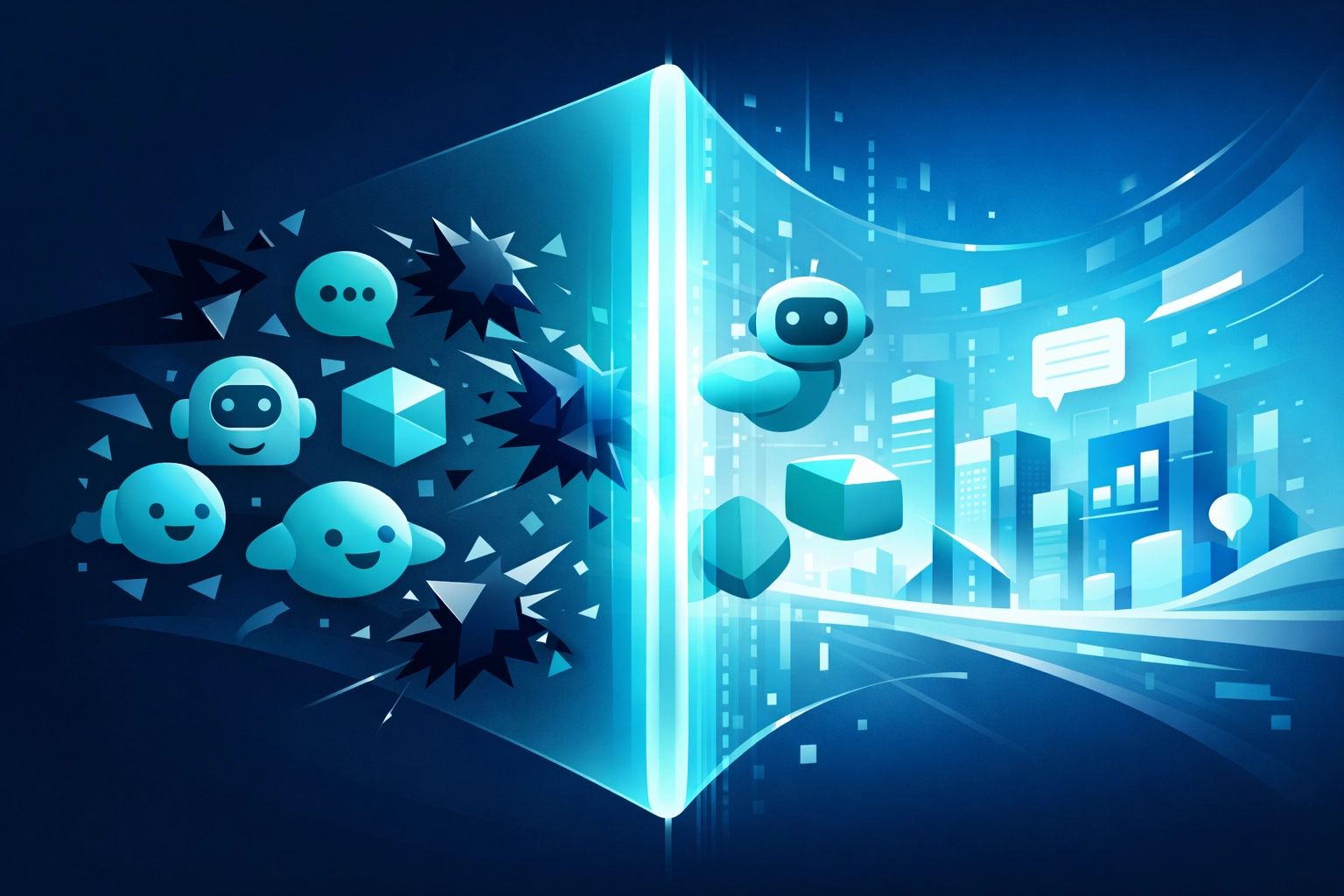 Digital filter separating beneficial search crawlers from harmful scrapers for better AI visibility.