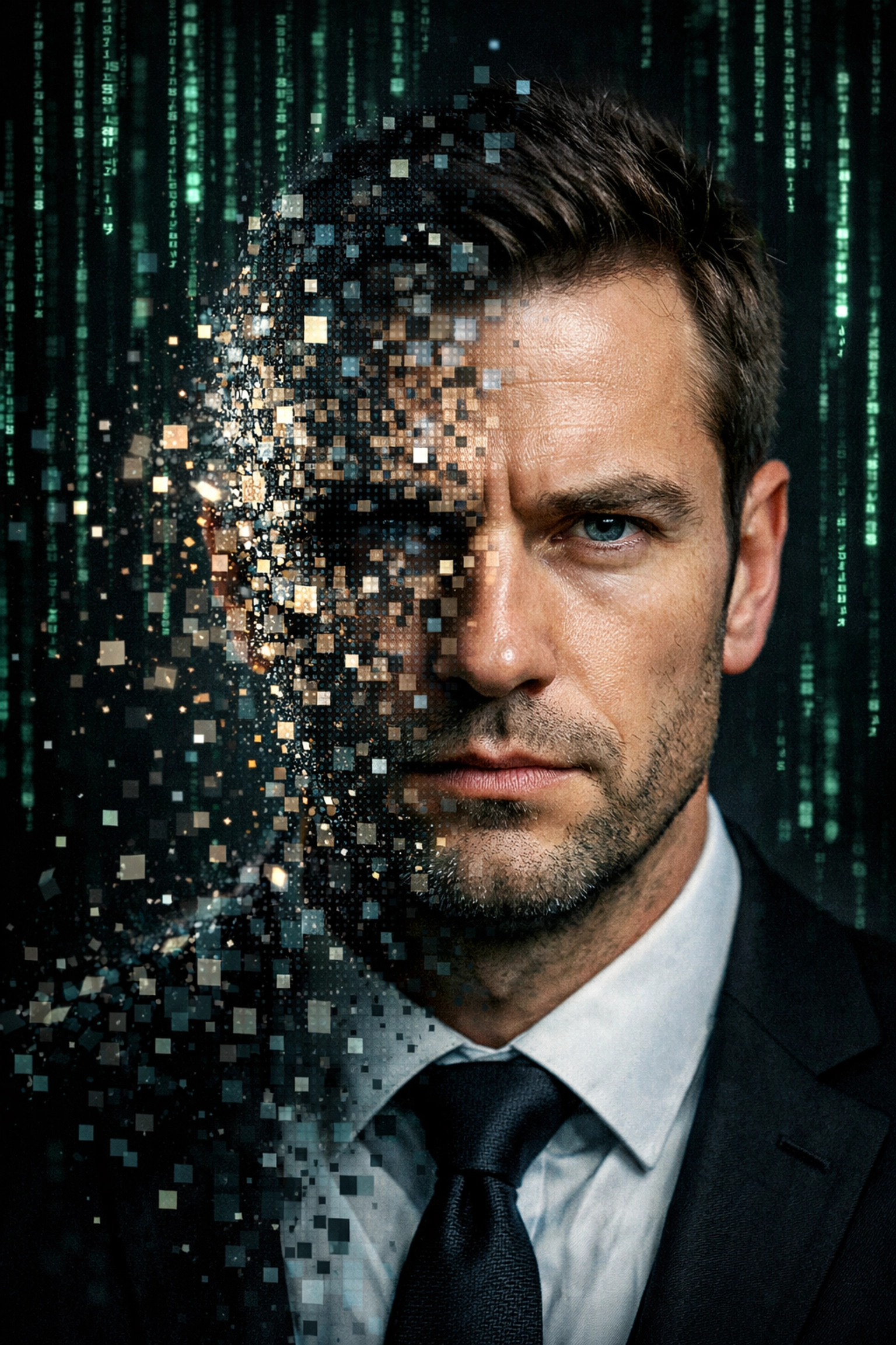 Human face being digitally manipulated showing how deepfake AI technology works in fraud