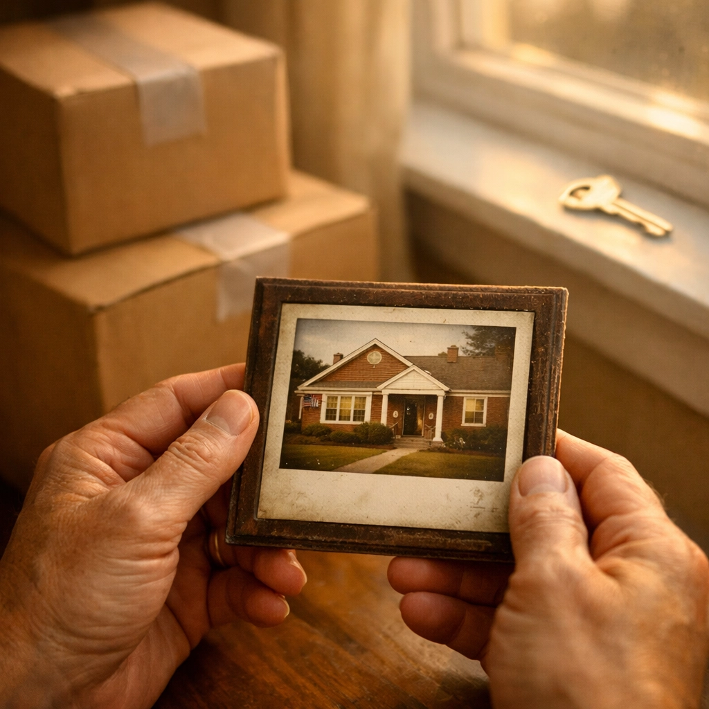 Selling an inherited house as-is in Missouri with moving boxes ready for a fresh start.