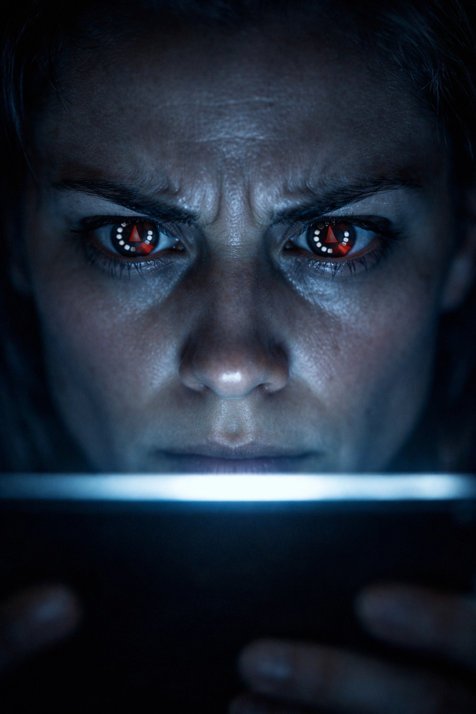 A person under stress from high-pressure digital sales tactics and artificial urgency in wellness marketing.