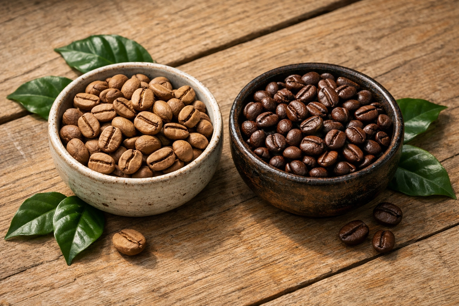 Comparing whole bean Arabica and Robusta coffee for the perfect home espresso blend.