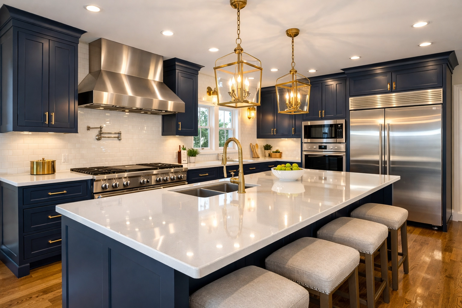Immaculate move-in ready kitchen in a renovated Massachusetts home after professional post-construction cleaning.
