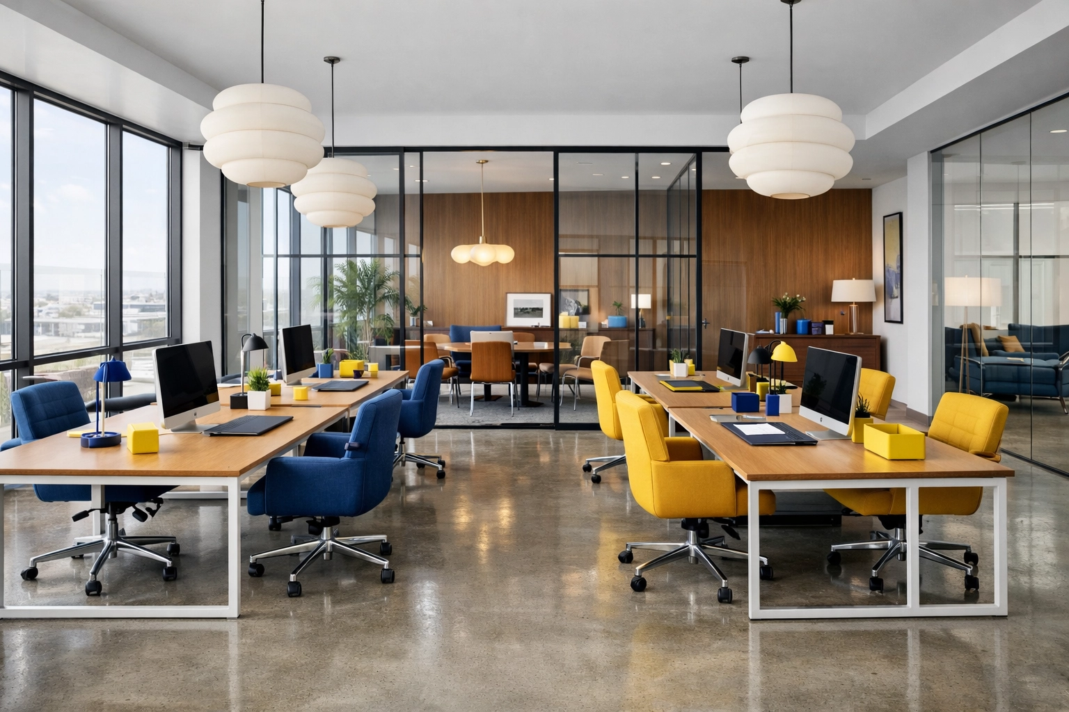 Spotless minimalist office in Lexington demonstrating professional commercial deep cleaning services.