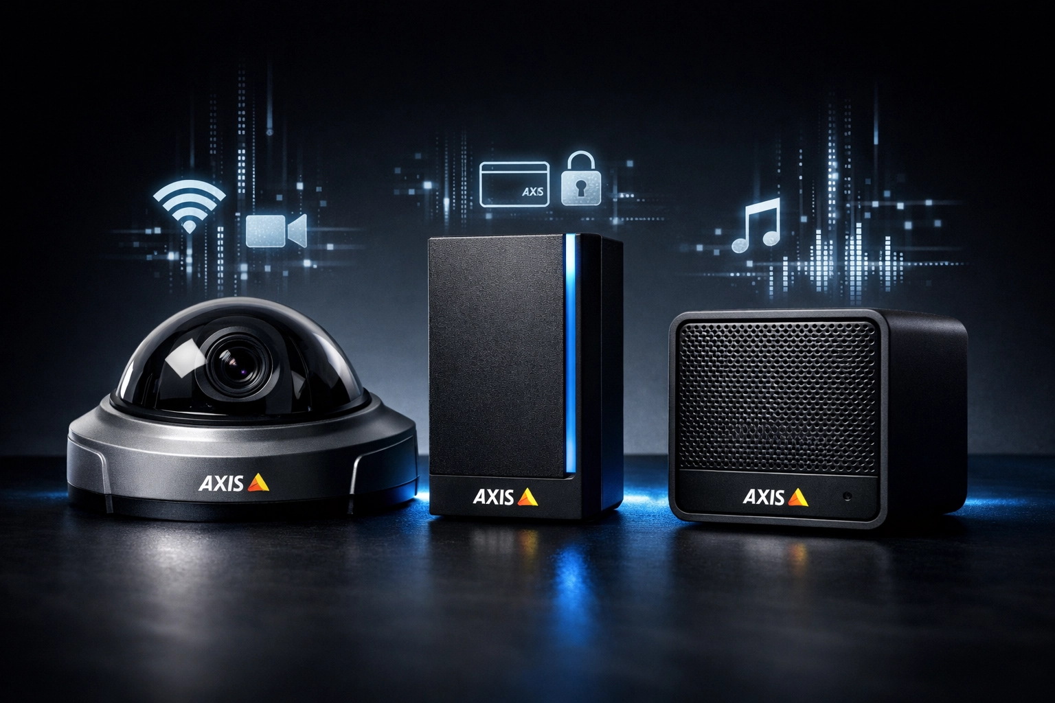 Axis Communications security equipment including cameras, access control, and network audio