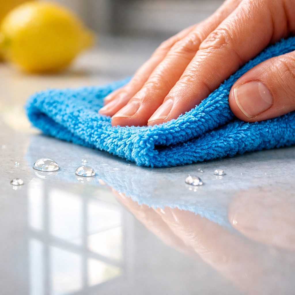 Detailed countertop cleaning performed by house cleaning services in Westborough, MA.