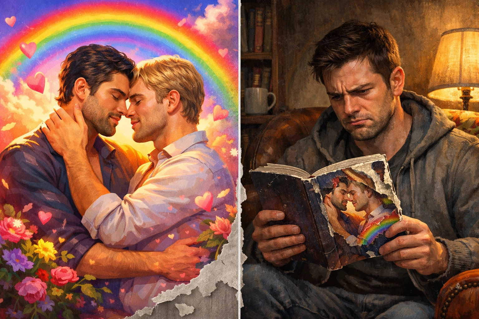 Reader disappointed by queerbaiting book cover with misleading gay romance imagery