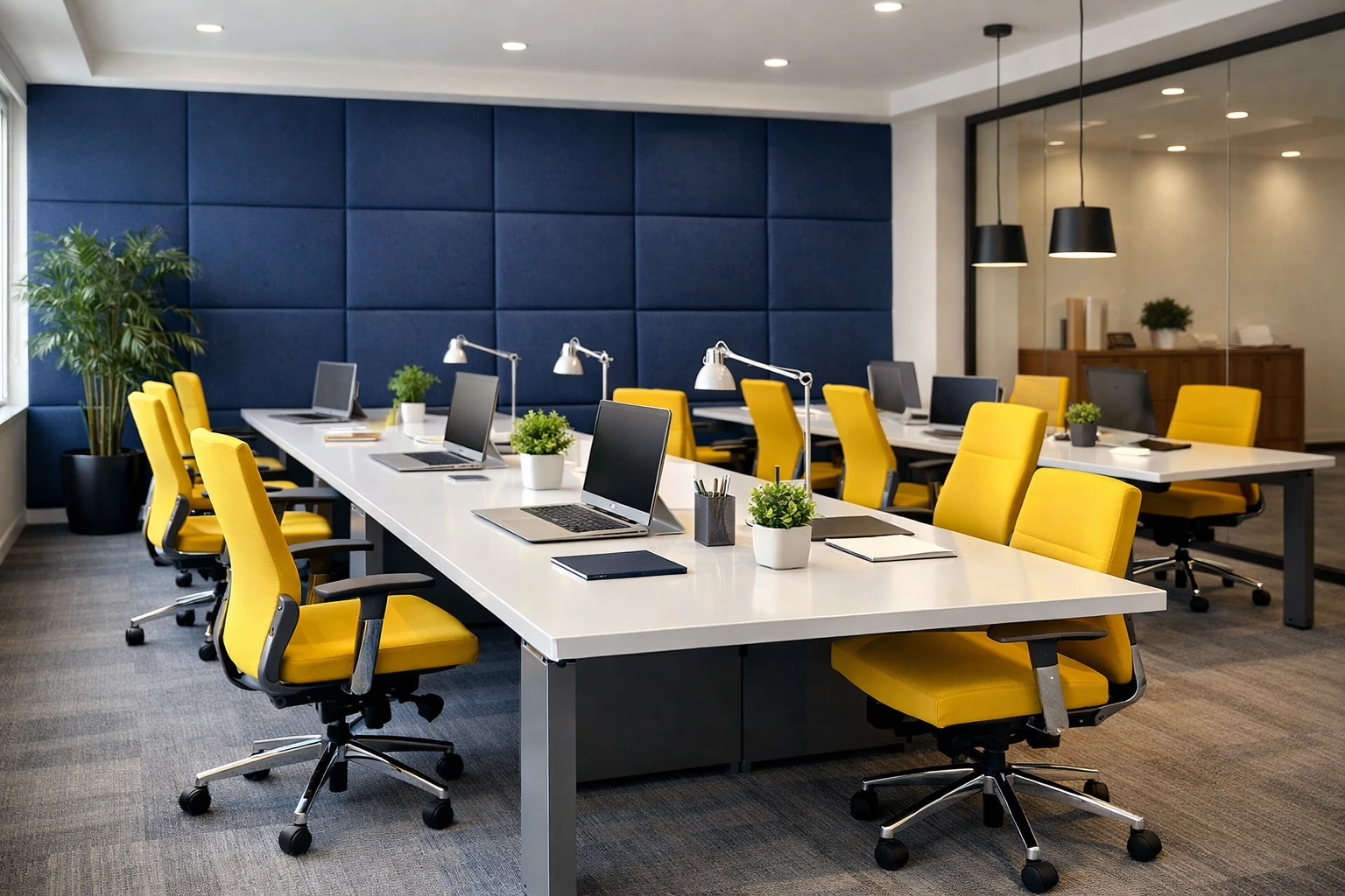 Sparkling clean Scituate office workspace with modern furniture and organized professional workstations.