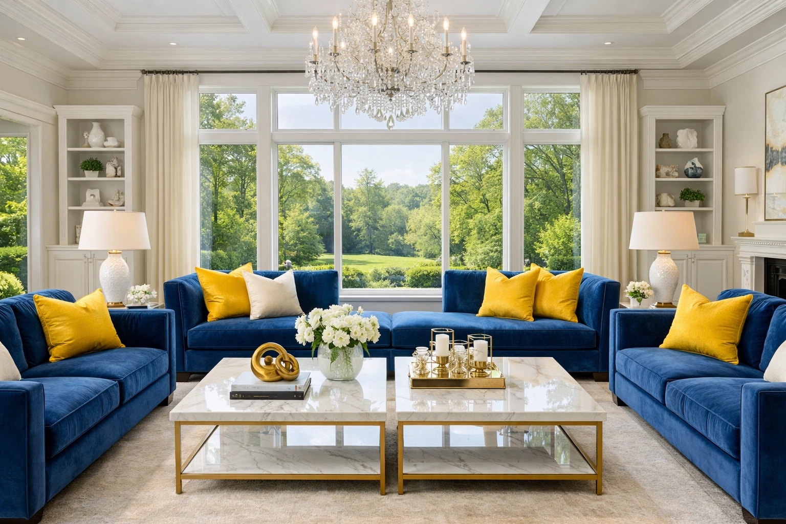 Spotless luxury house cleaning in Sudbury results in a sun-drenched living room with perfectly maintained furniture.