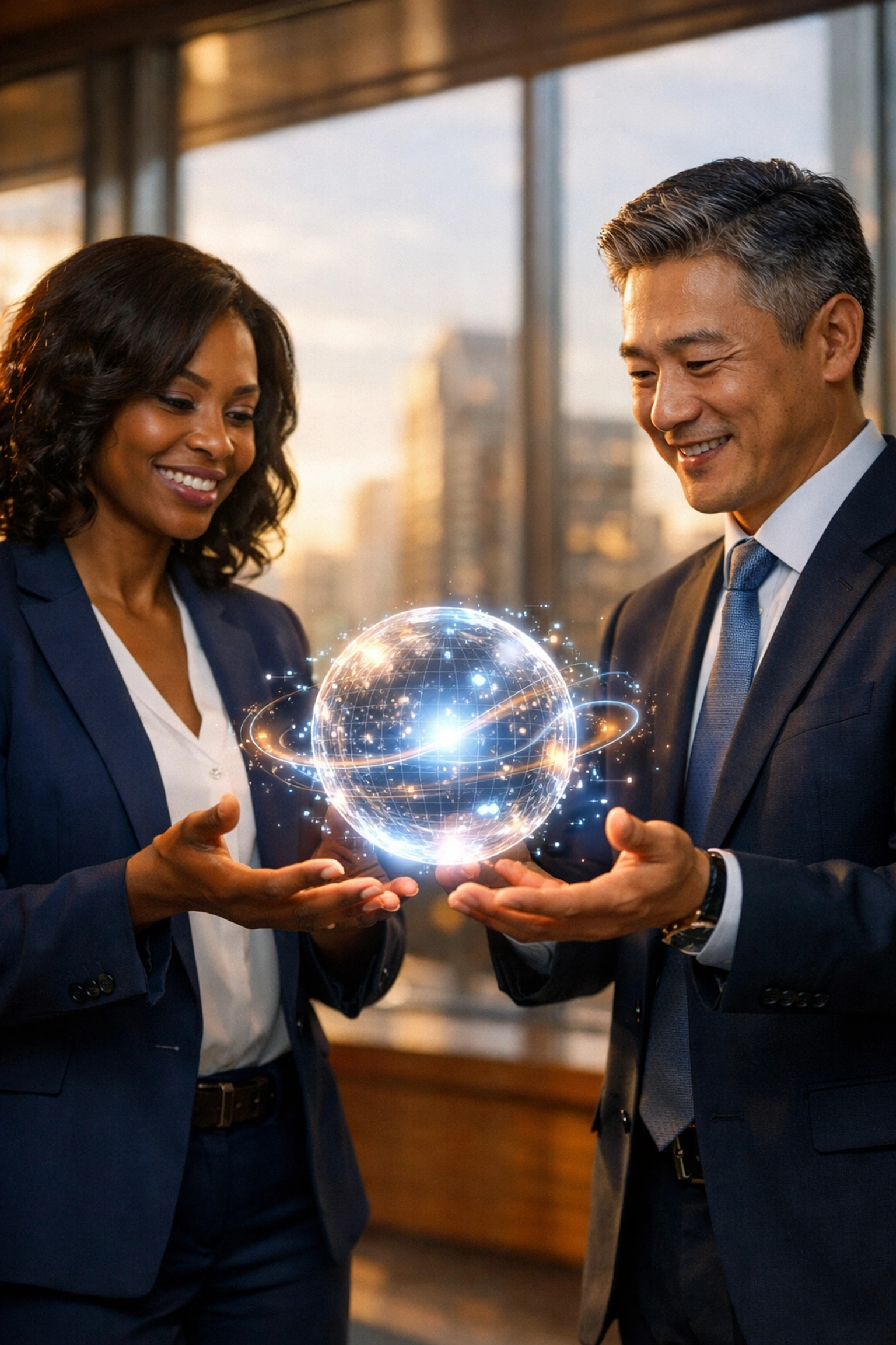 Professionals collaborating on a seamless sales and marketing lead handoff using HubSpot CRM.