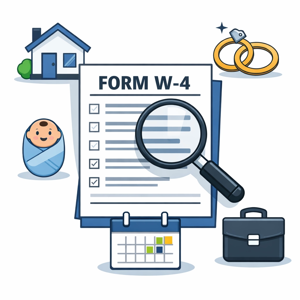 Form W-4 tax withholding review with life change considerations