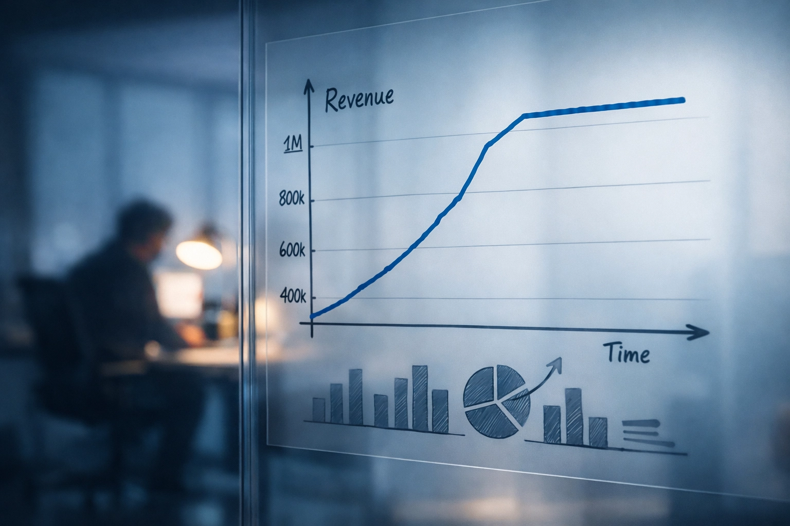 Advisory firm revenue growth graph plateaus as RIA operations become overwhelmed