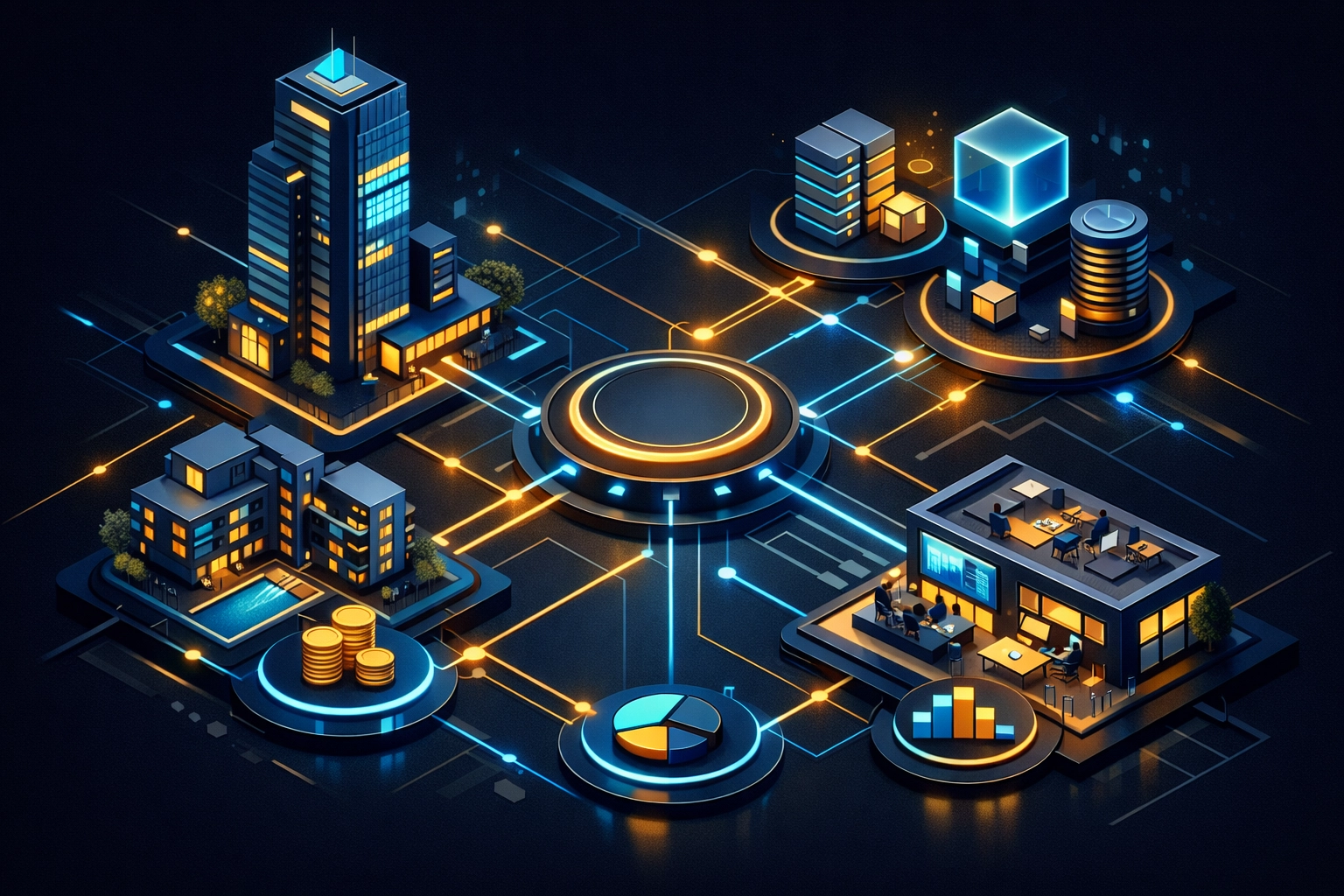 Connected network of alternative investment assets including real estate and venture capital