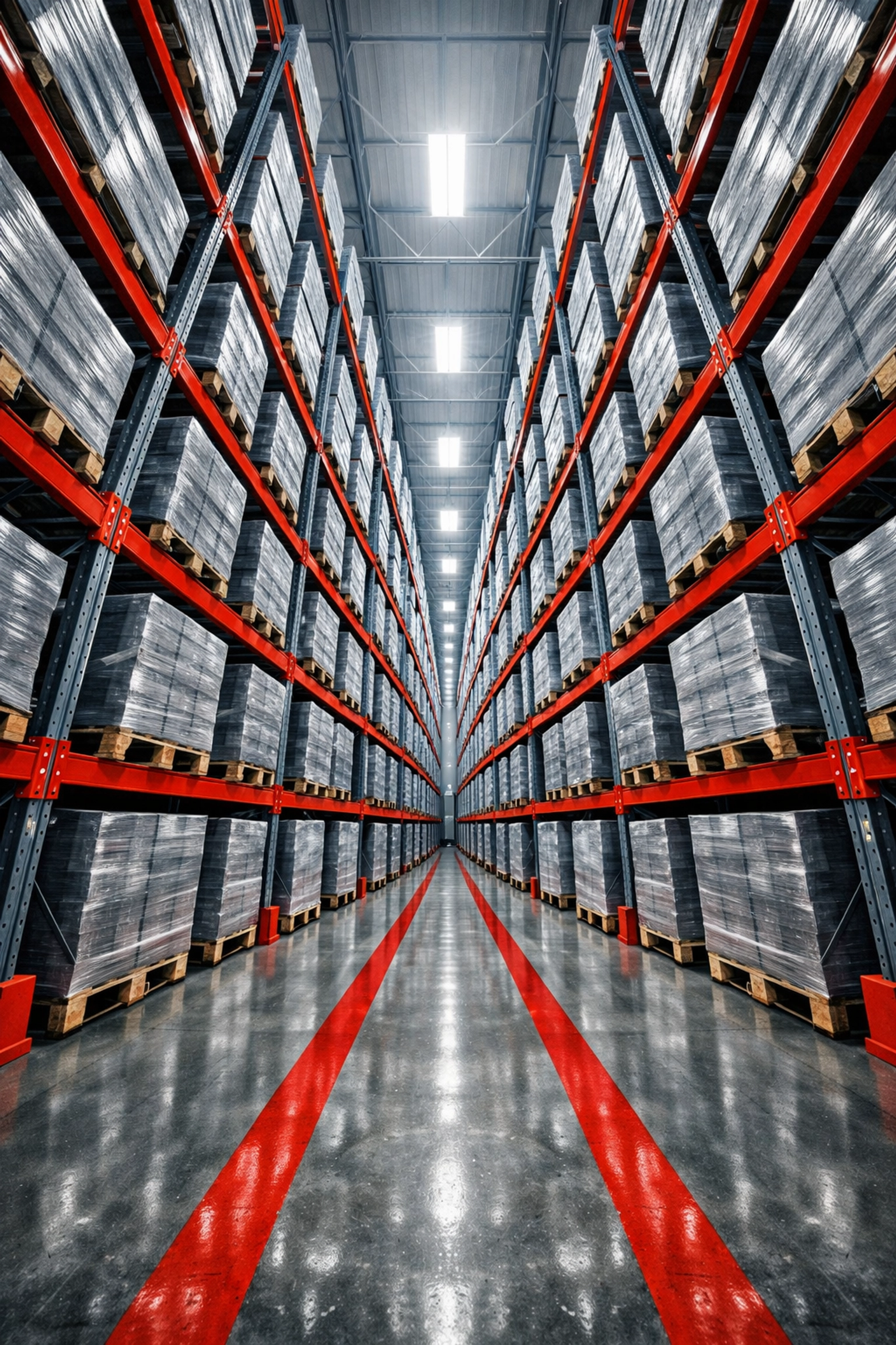 High-density vertical warehouse racks and pallets in a professional storage facilities business serving Enfield.