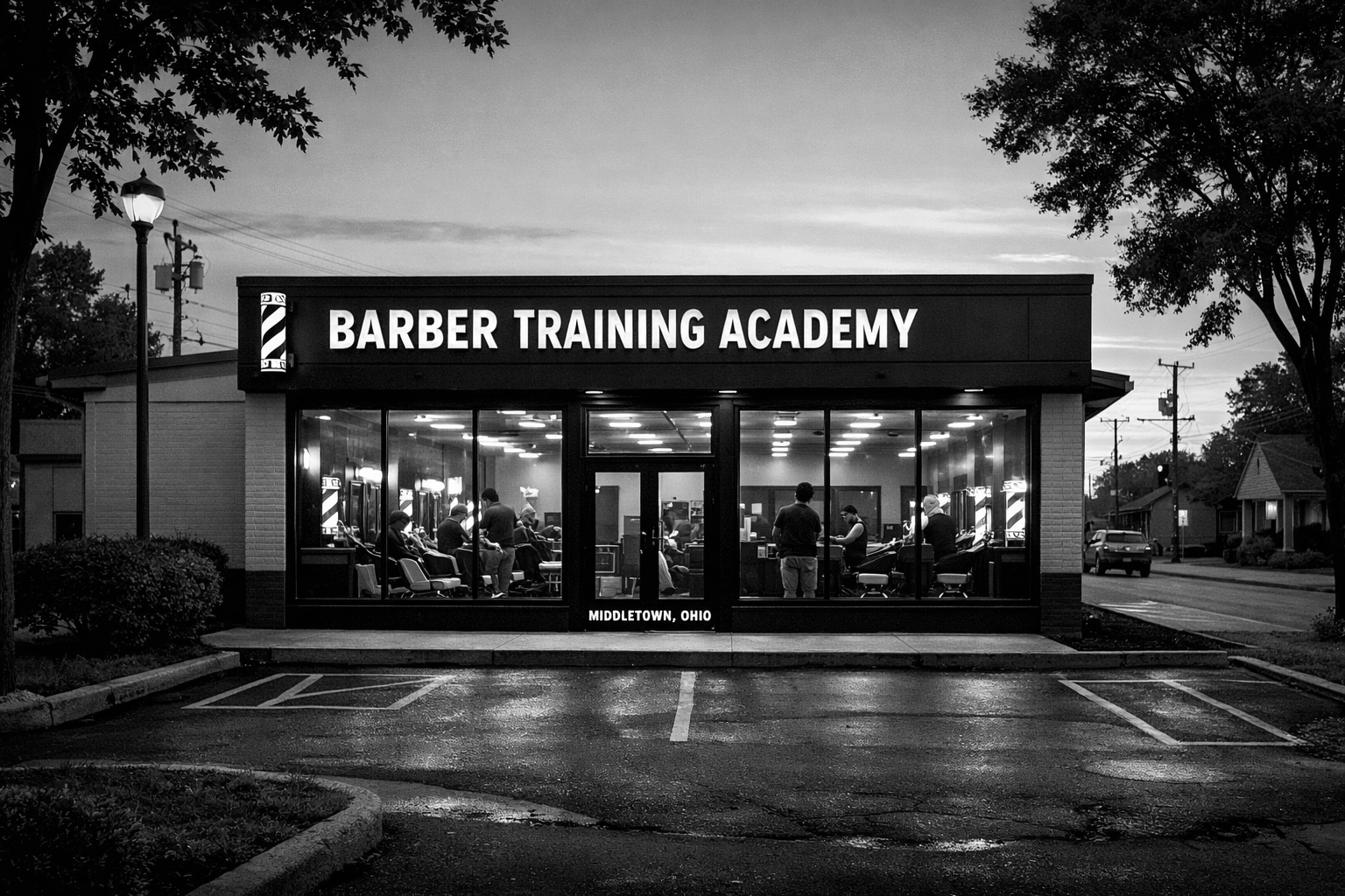 X-Quisite Cutz School of Barbering exterior storefront location in Middletown Ohio