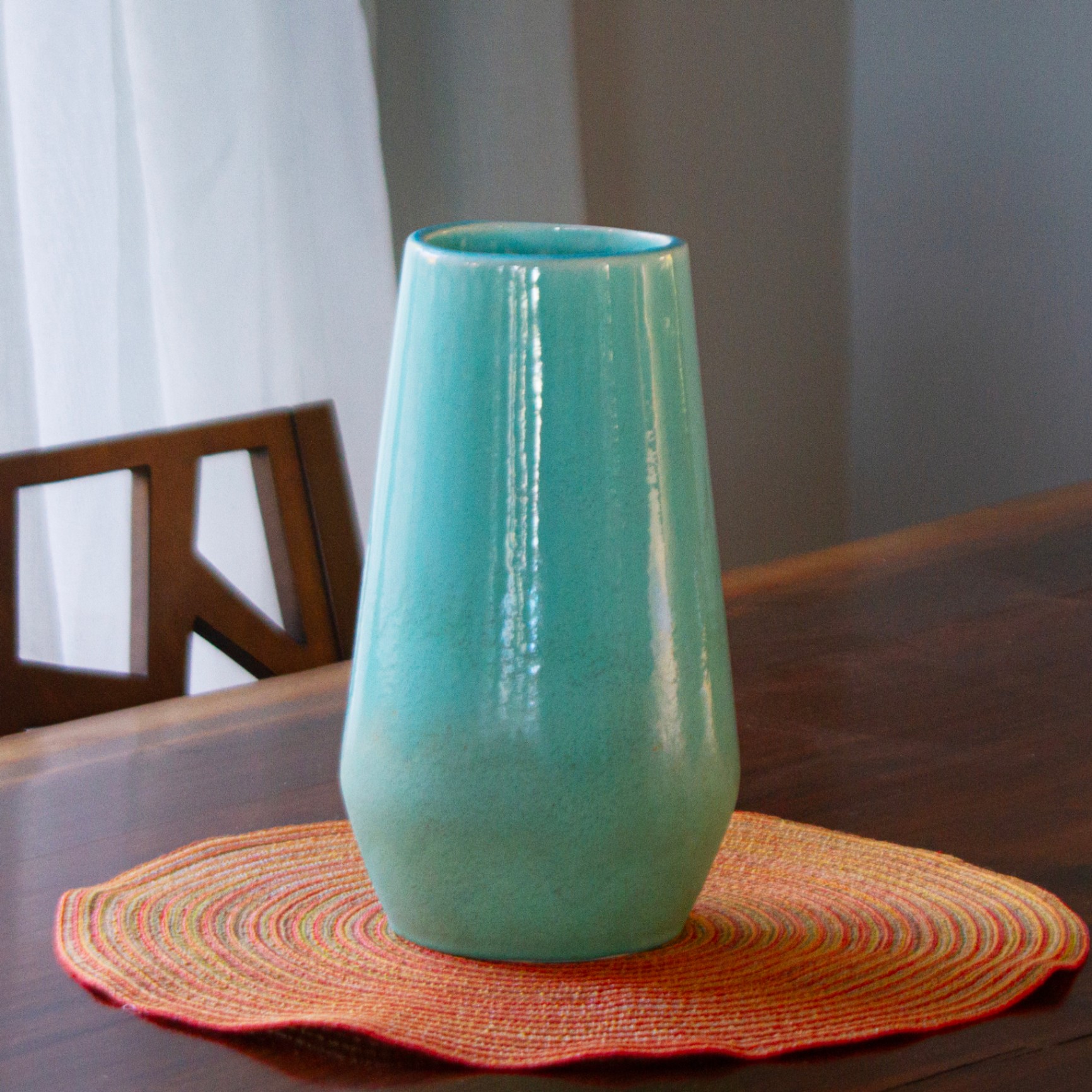 Ceramic Memorial Vessel with Turquoise Glaze