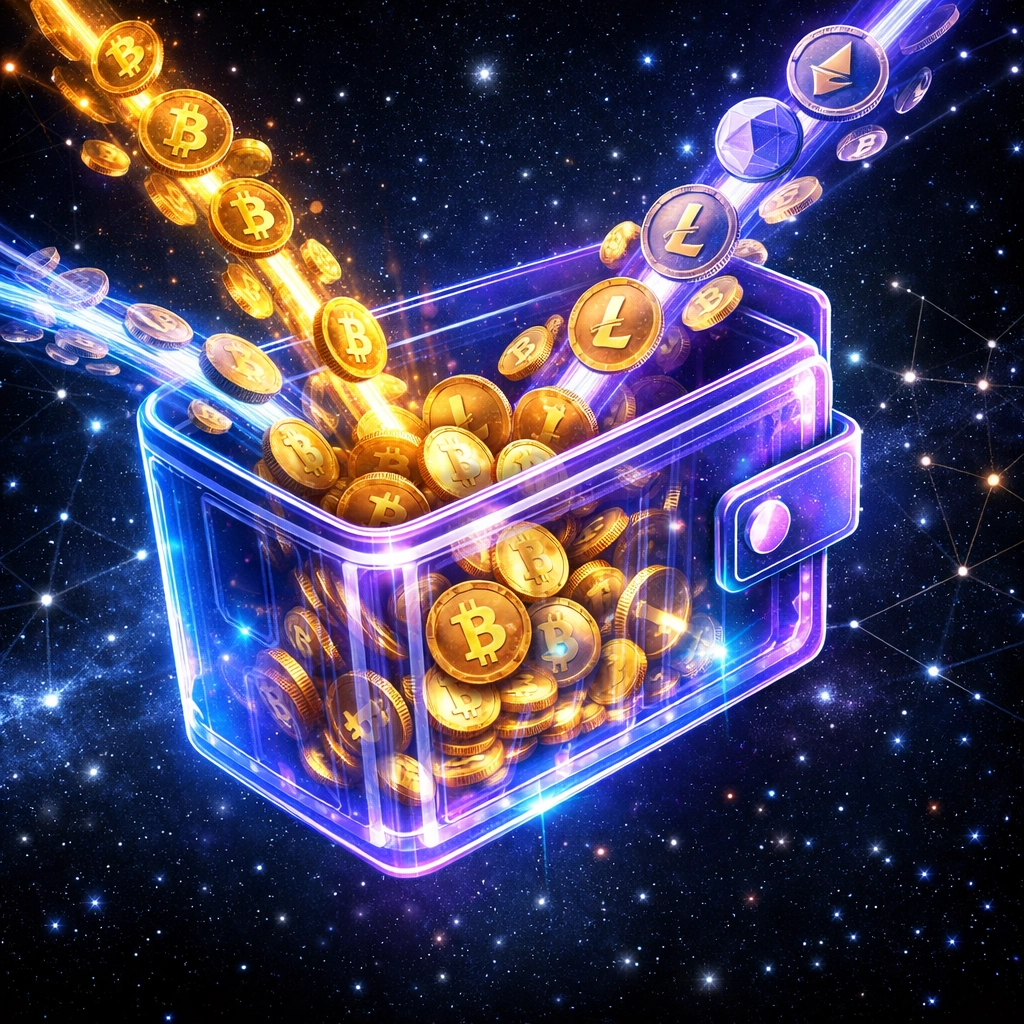 Self-custody crypto wallet receiving direct cryptocurrency payments with instant settlement