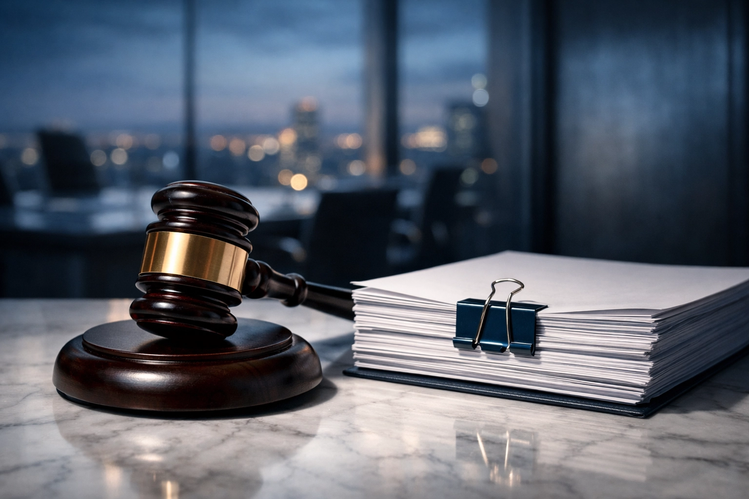 Legal gavel and documents representing copyright enforcement and statutory damages in Vietnam IP law.