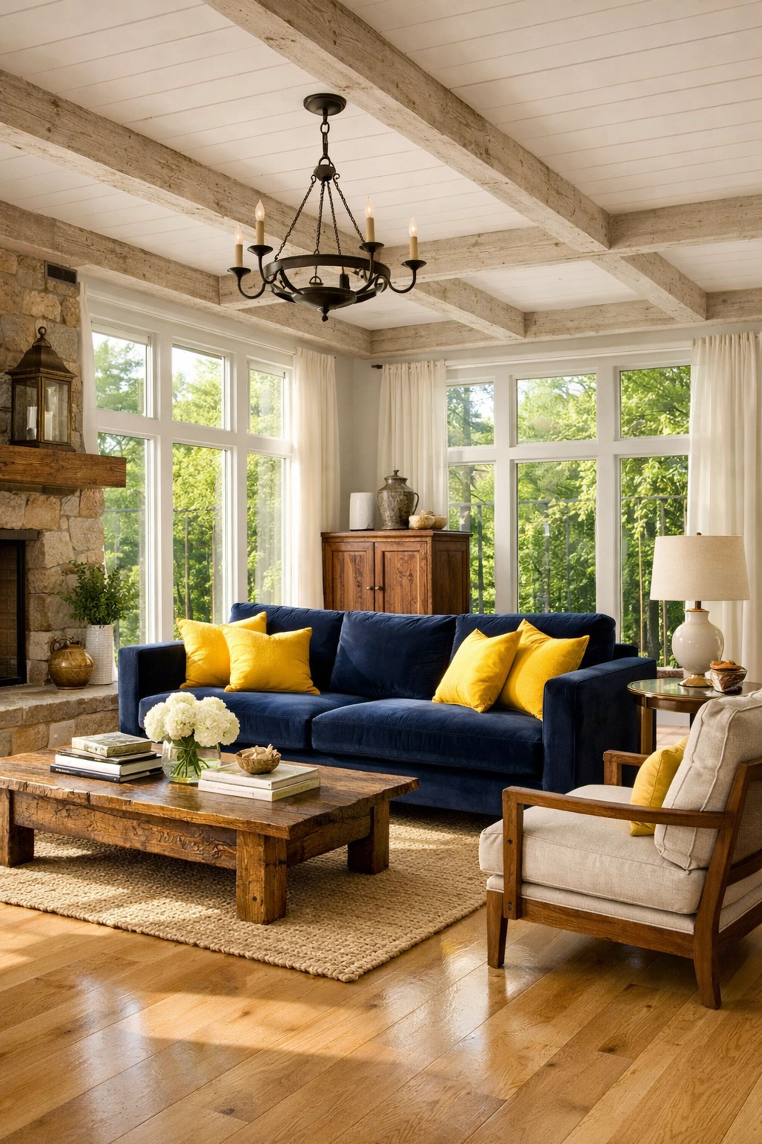 A professionally cleaned luxury living room in Ashby MA highlighting expert house cleaning results.