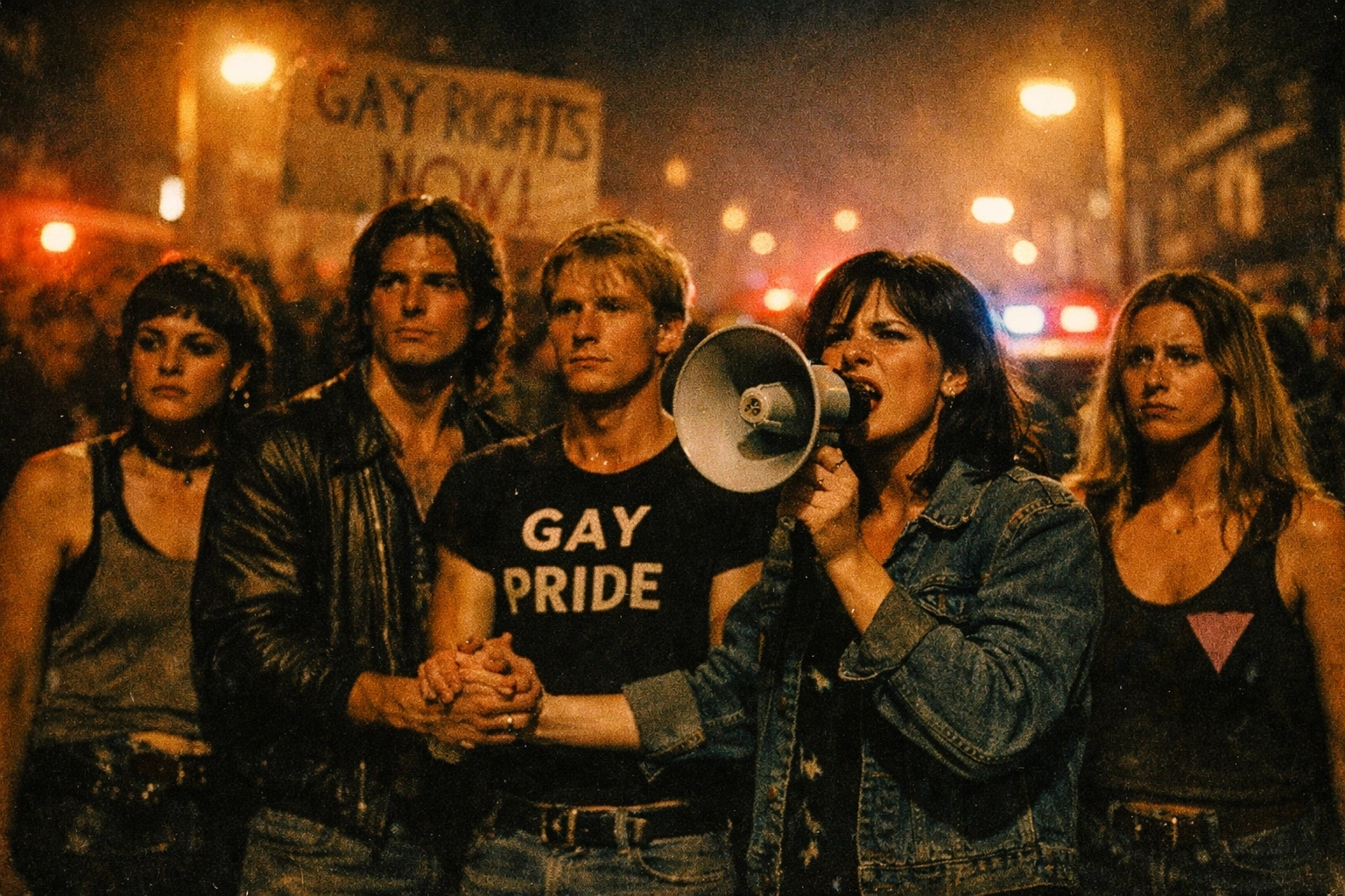 Brave LGBTQ+ activists protesting on Sydney streets during the original 1978 Mardi Gras march.
