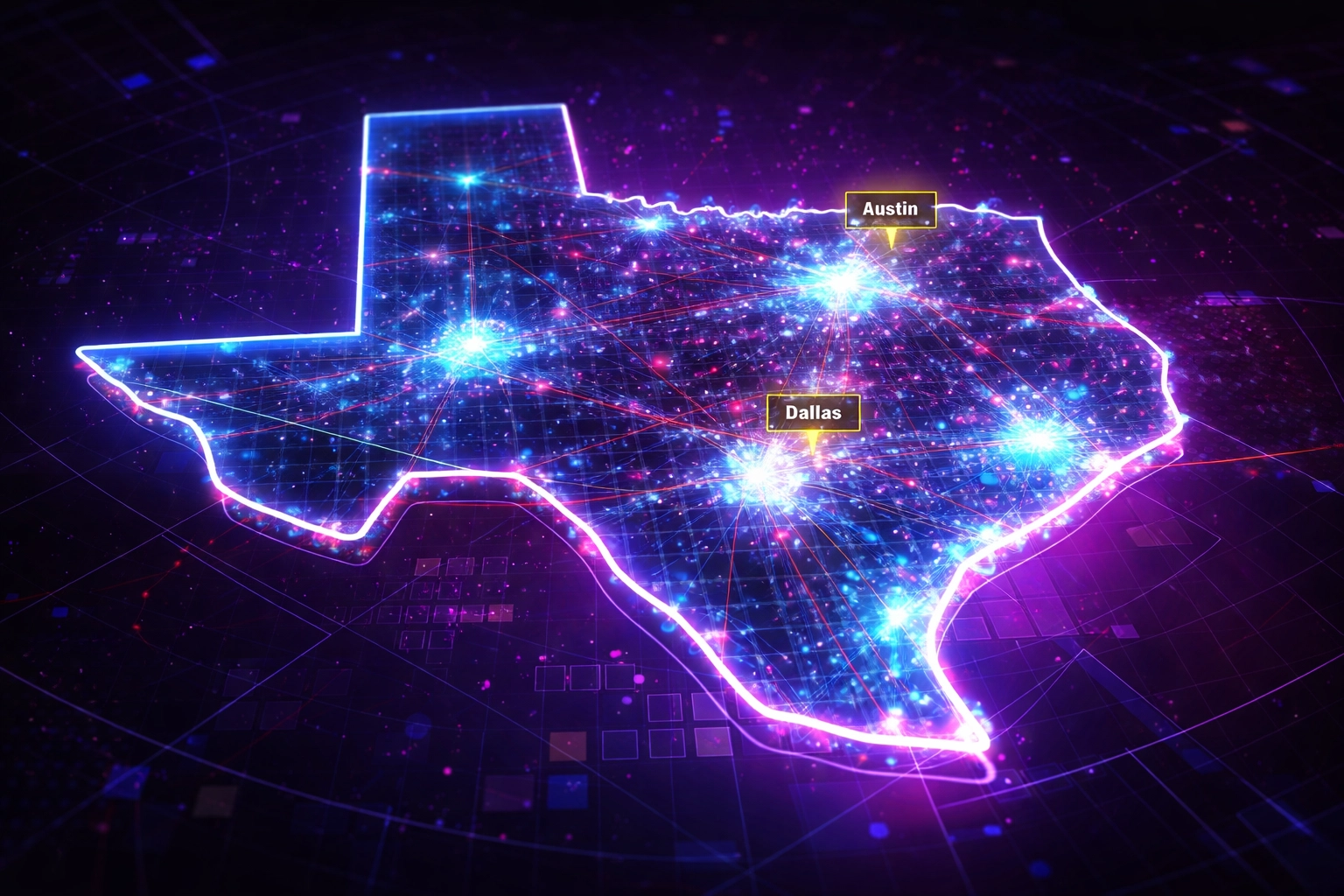 Texas map displaying AI-driven voter targeting data for political campaigns