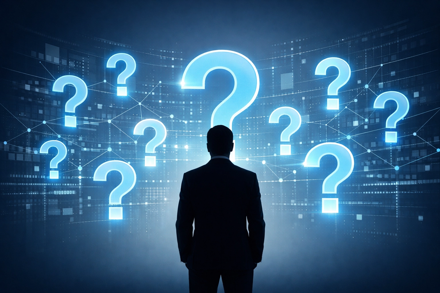 Business professional evaluating IT provider's post-quantum cryptography readiness questions