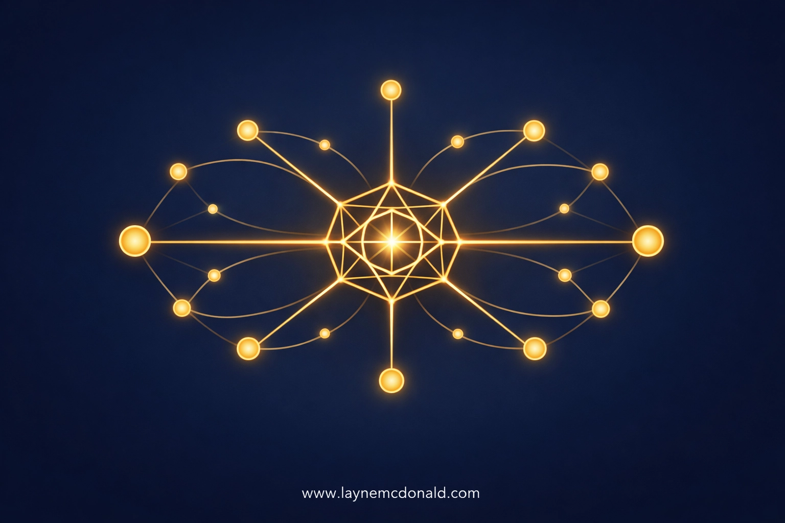 A geometric hub representing clear communication rhythms and organizational connectivity in ministry.