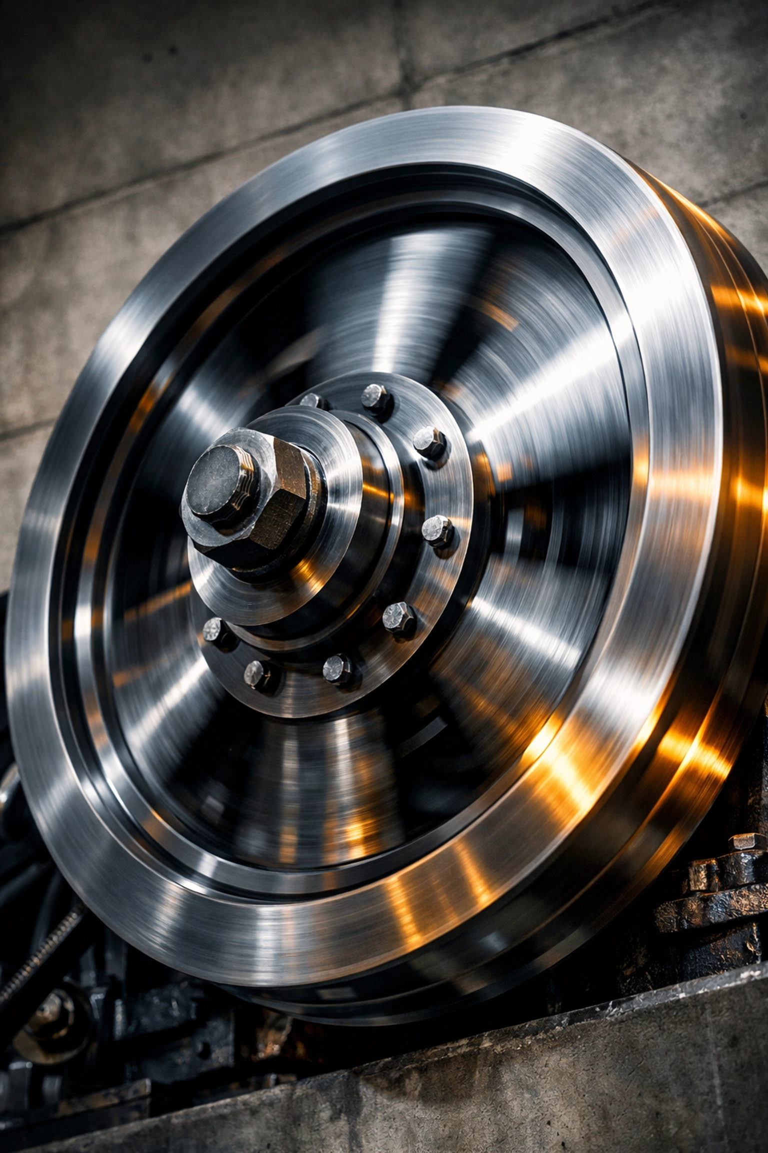 Spinning flywheel representing momentum building toward debt freedom