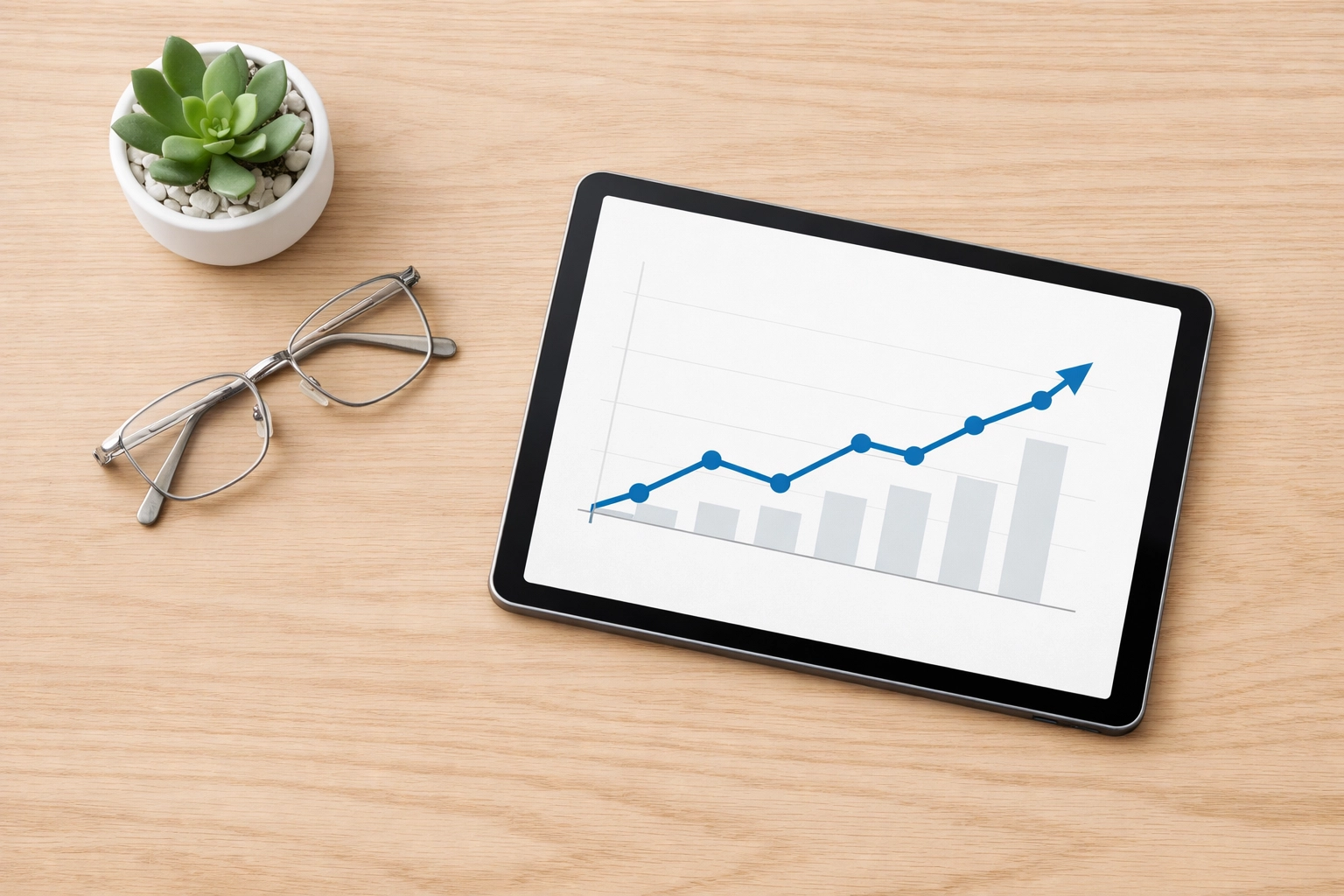 Digital tablet showing a progress chart for GLP-1 therapy and metabolic health monitoring.