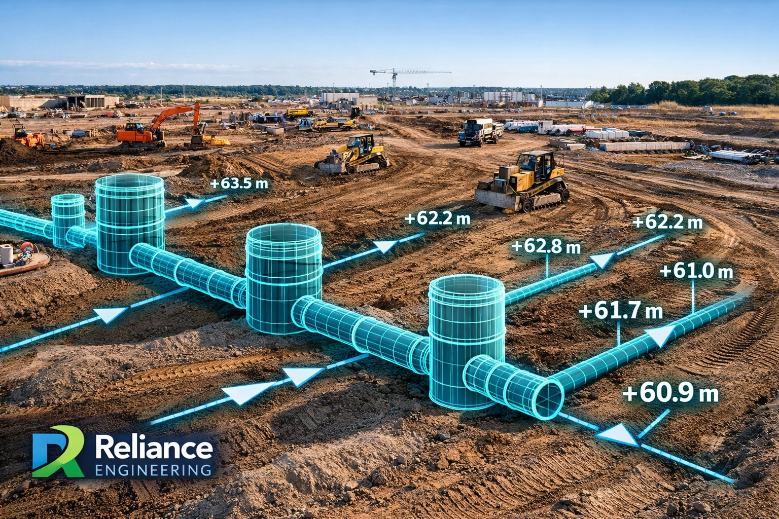 Professional site grading and underground storm sewer design for Ontario multiplex residential developments.