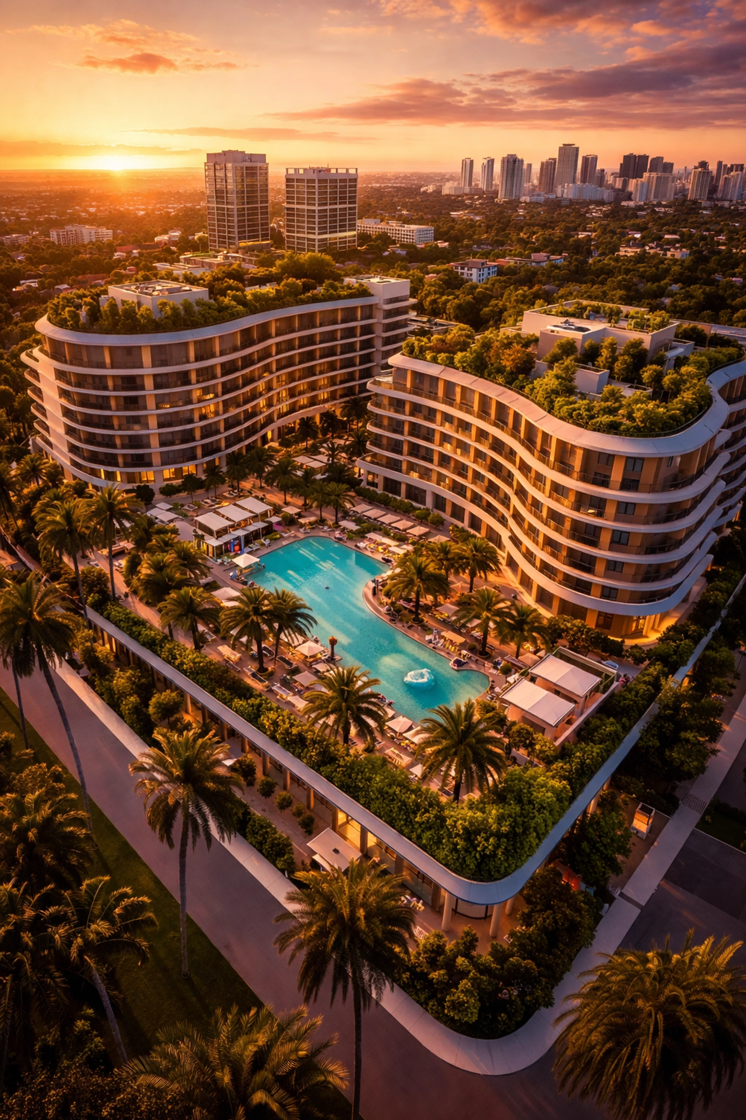 Aerial view of luxury apartment complex illustrating real estate syndication for diversified investor portfolios