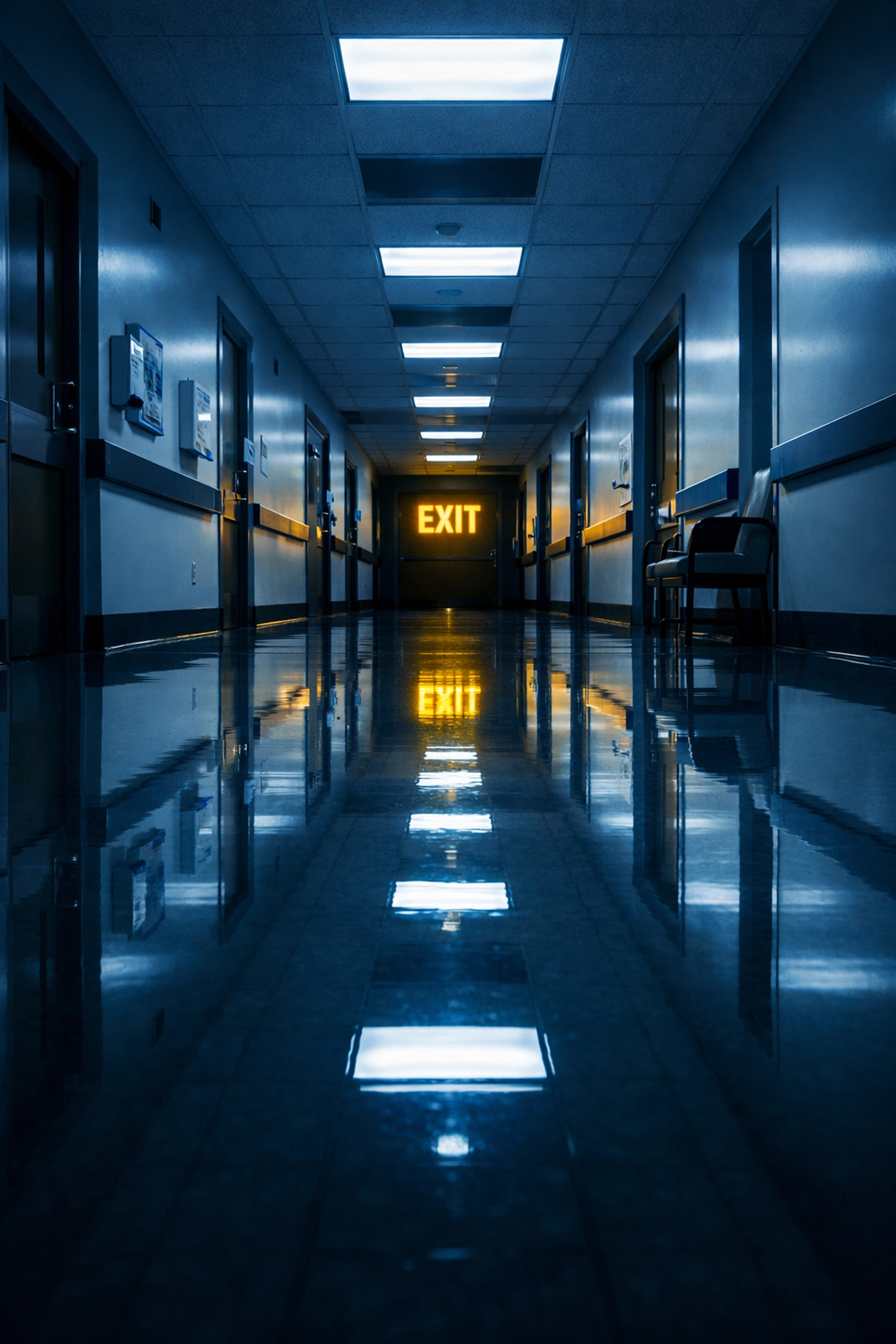 Polished medical facility hallway reflecting a deep clean from professional commercial cleaning services.