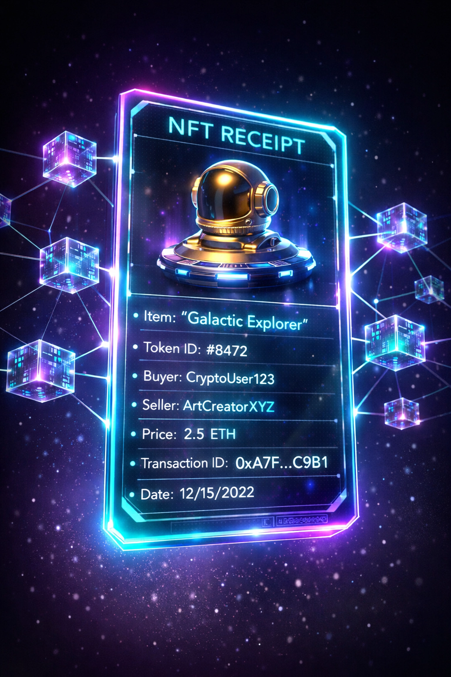 NFT receipt on blockchain providing immutable proof of purchase for crypto POS transactions