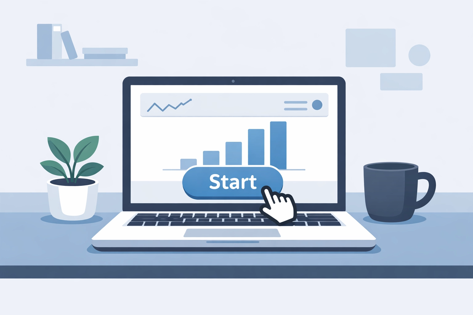 Laptop screen showing a self-serve political programmatic advertising dashboard to launch a campaign.